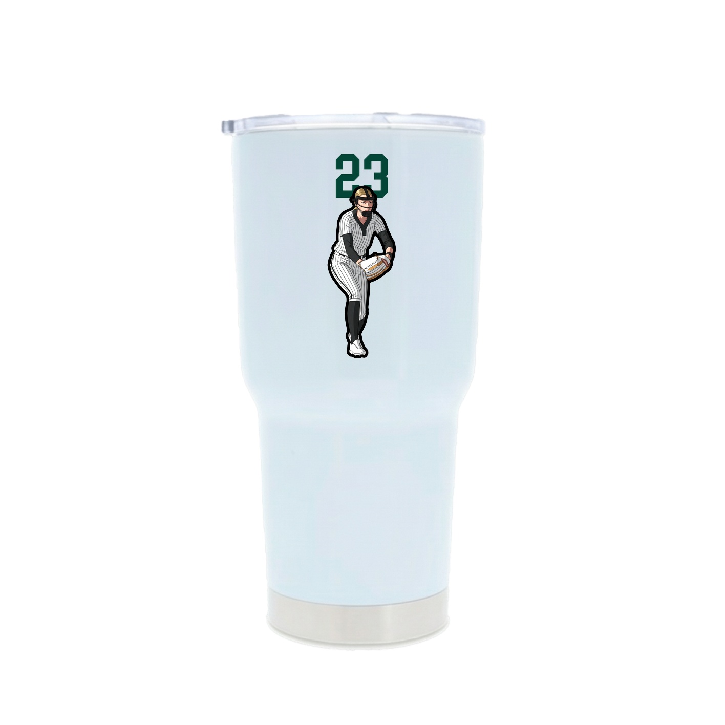 30oz Stainless Steel Tumbler — Number Top in White