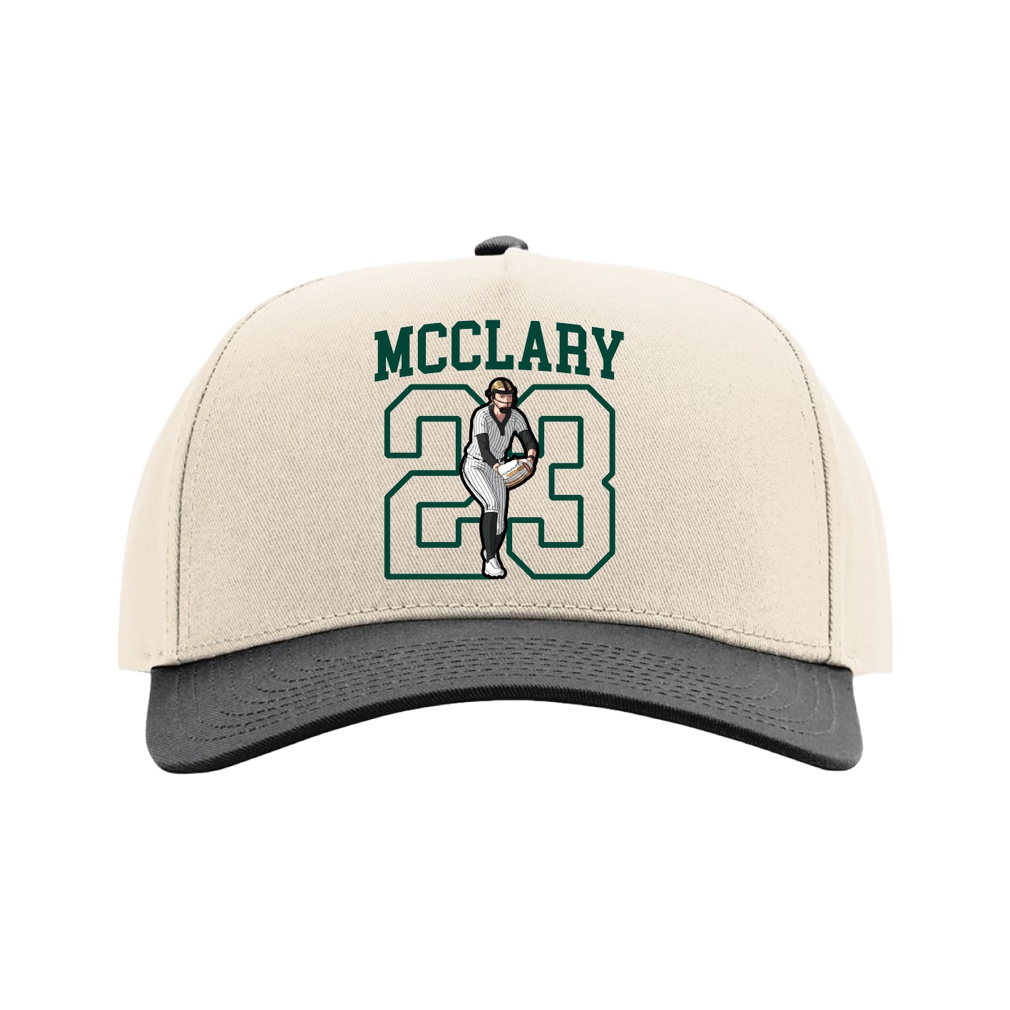 Full Fabric Five-Panel Champ Cap — Shirsey in Cream/Black