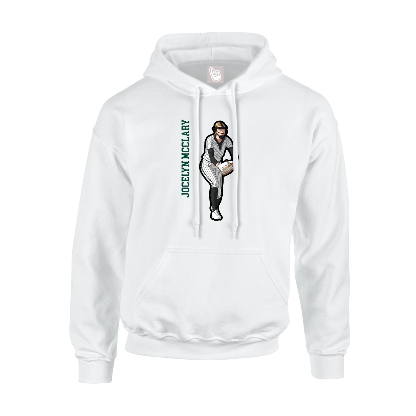 Youth Hoodie — Name Vertical in White