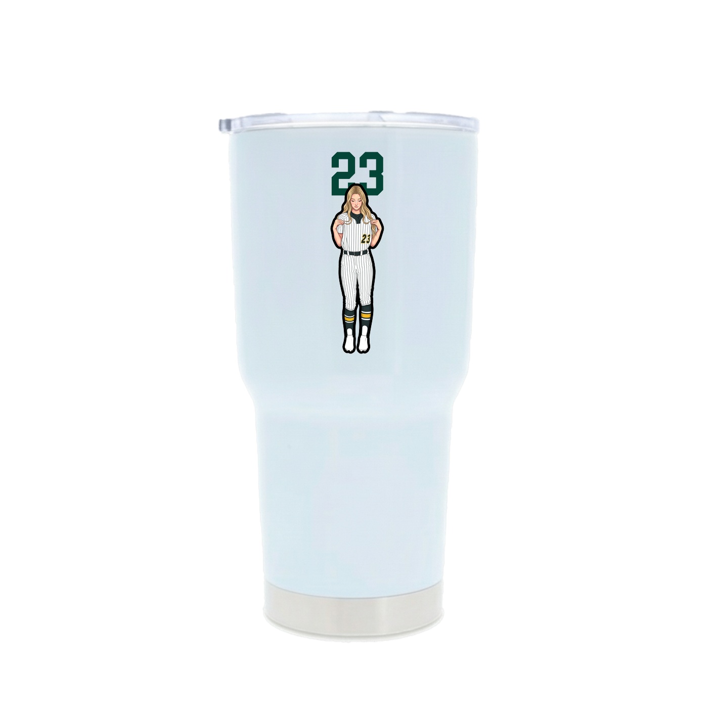 30oz Stainless Steel Tumbler — Number Top in White