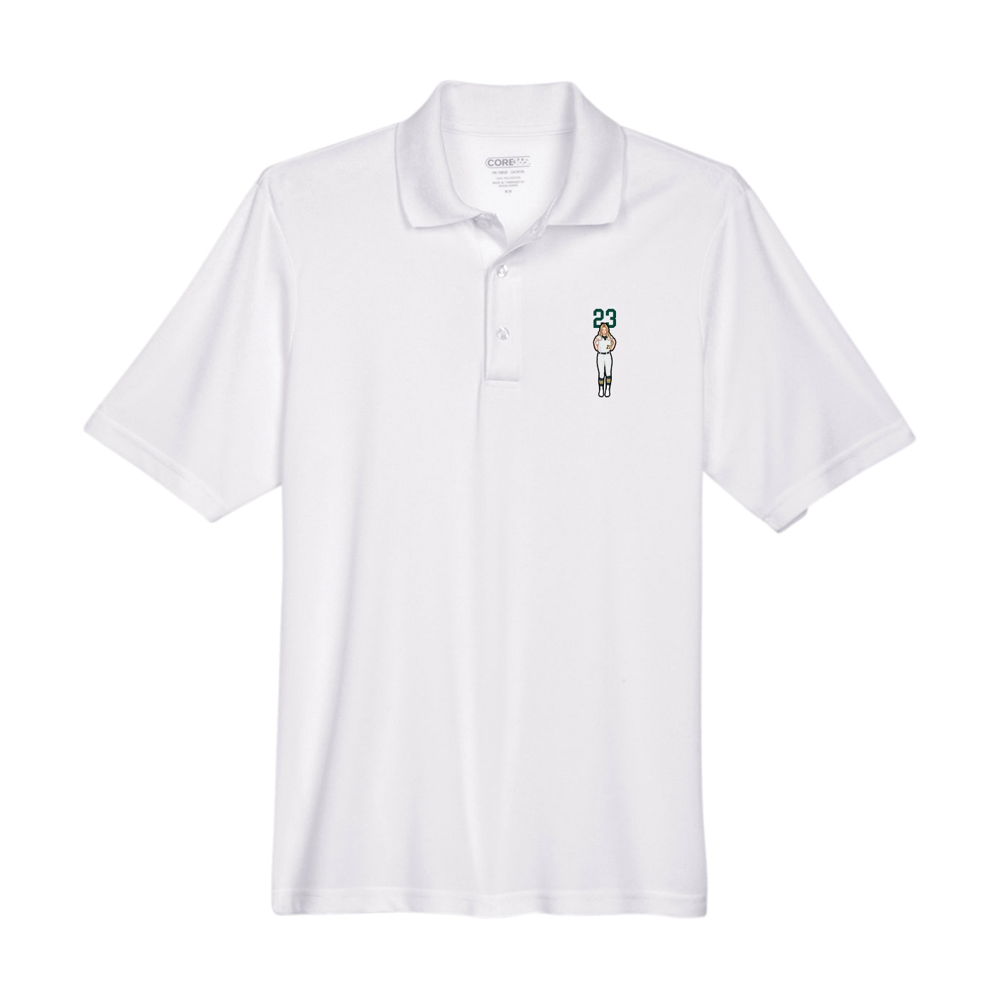 Performance Polo — Number Top in White