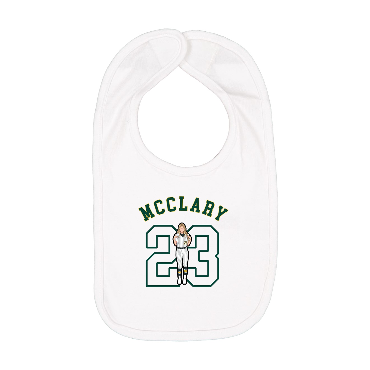 Infant Bib — Shirsey Arch in White