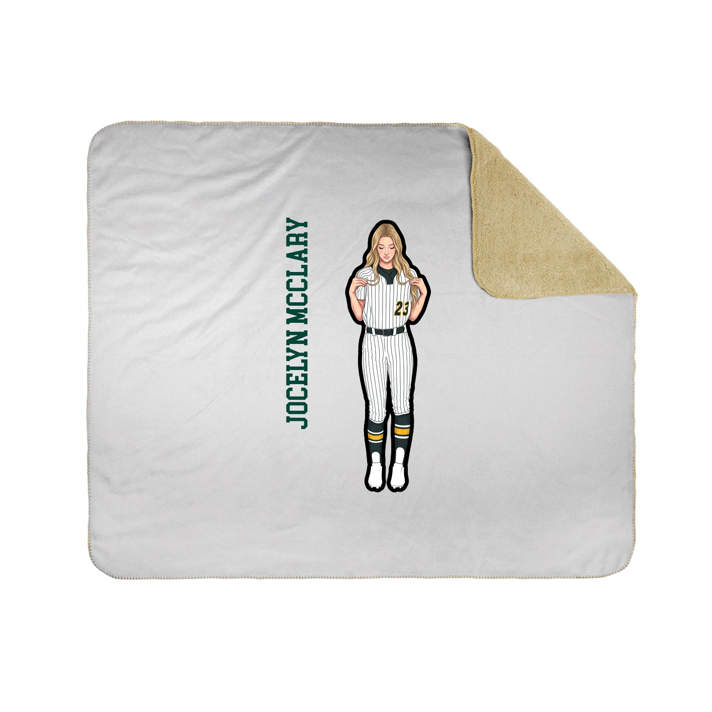 Throw Blanket — Name Vertical in White