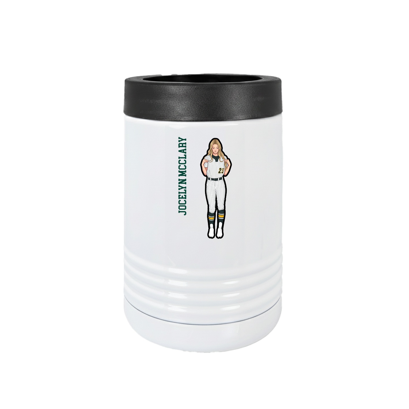 Beverage Holder — Name Vertical in White