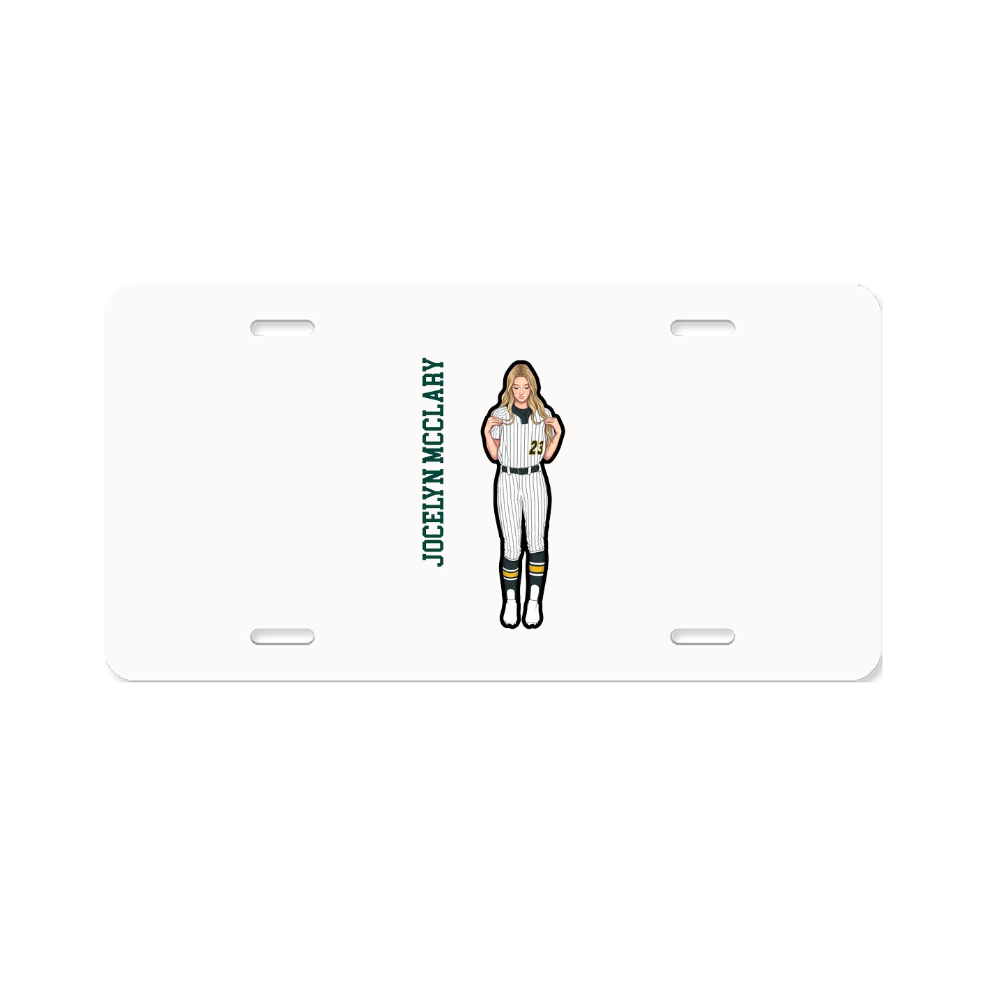 License Plate — Name Vertical in Classic