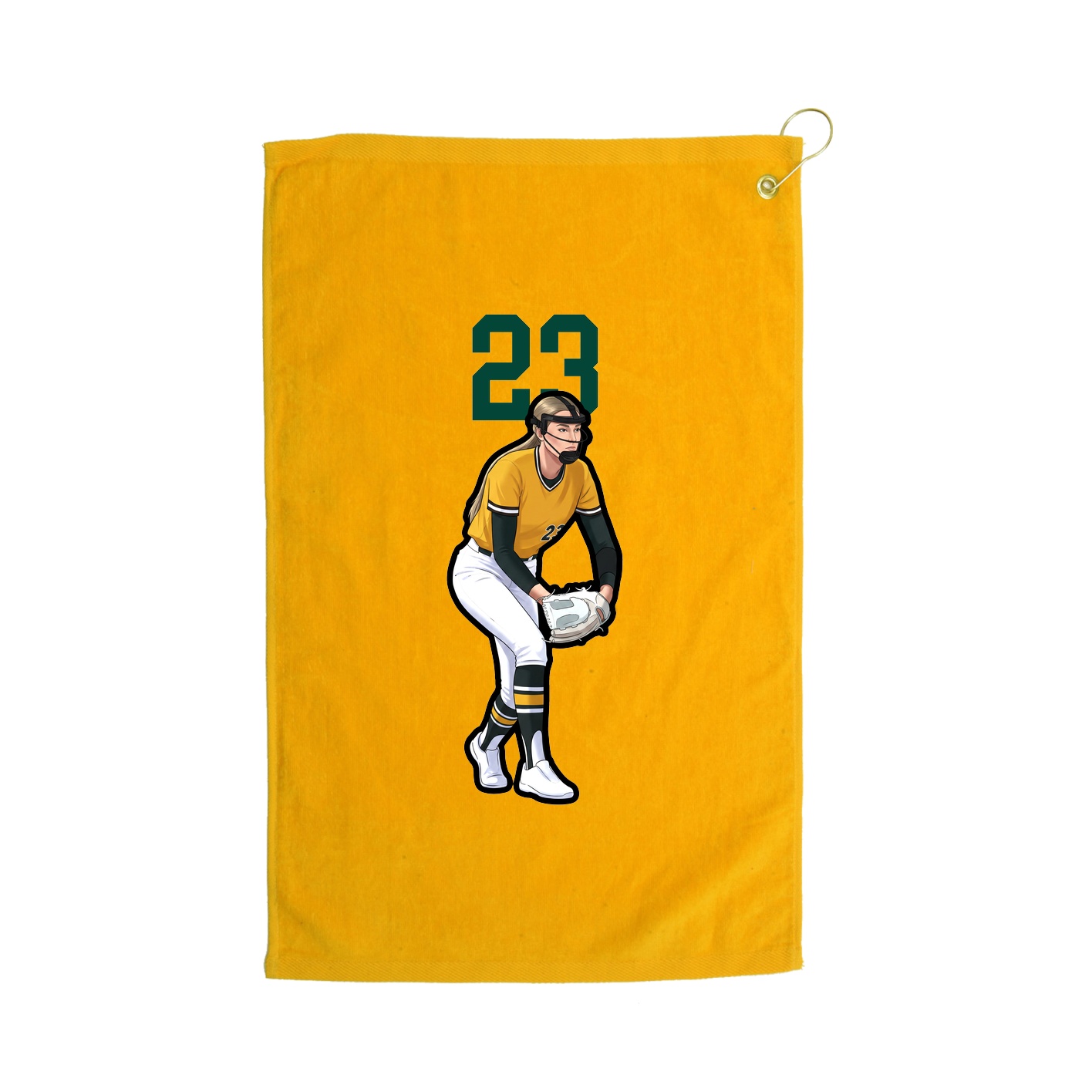 Golf Towel — Number Top in Gold