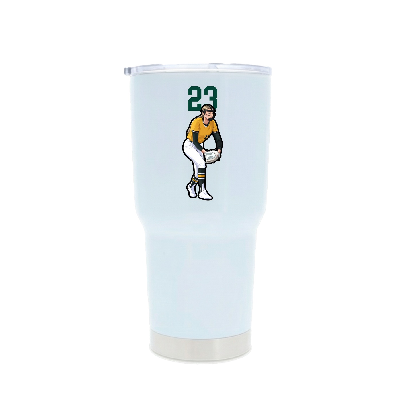 30oz Stainless Steel Tumbler — Number Top in White