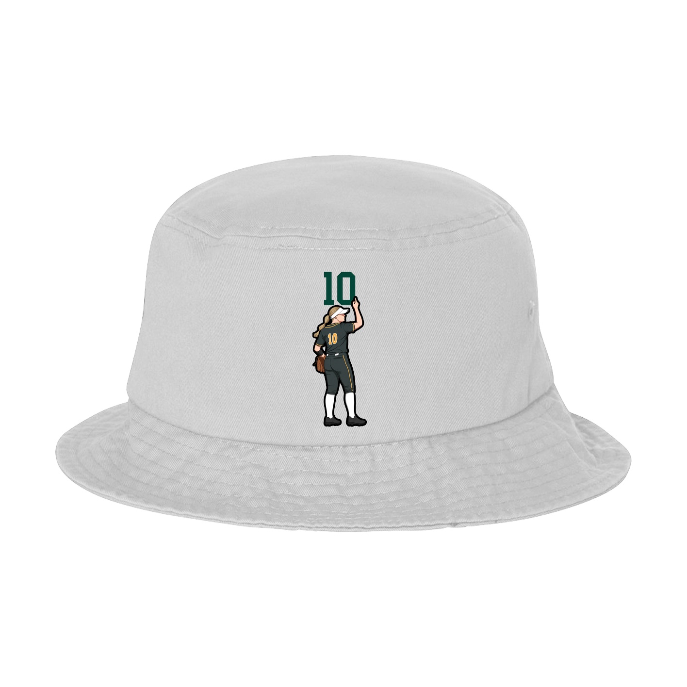Bucket Cap — Number Top in White