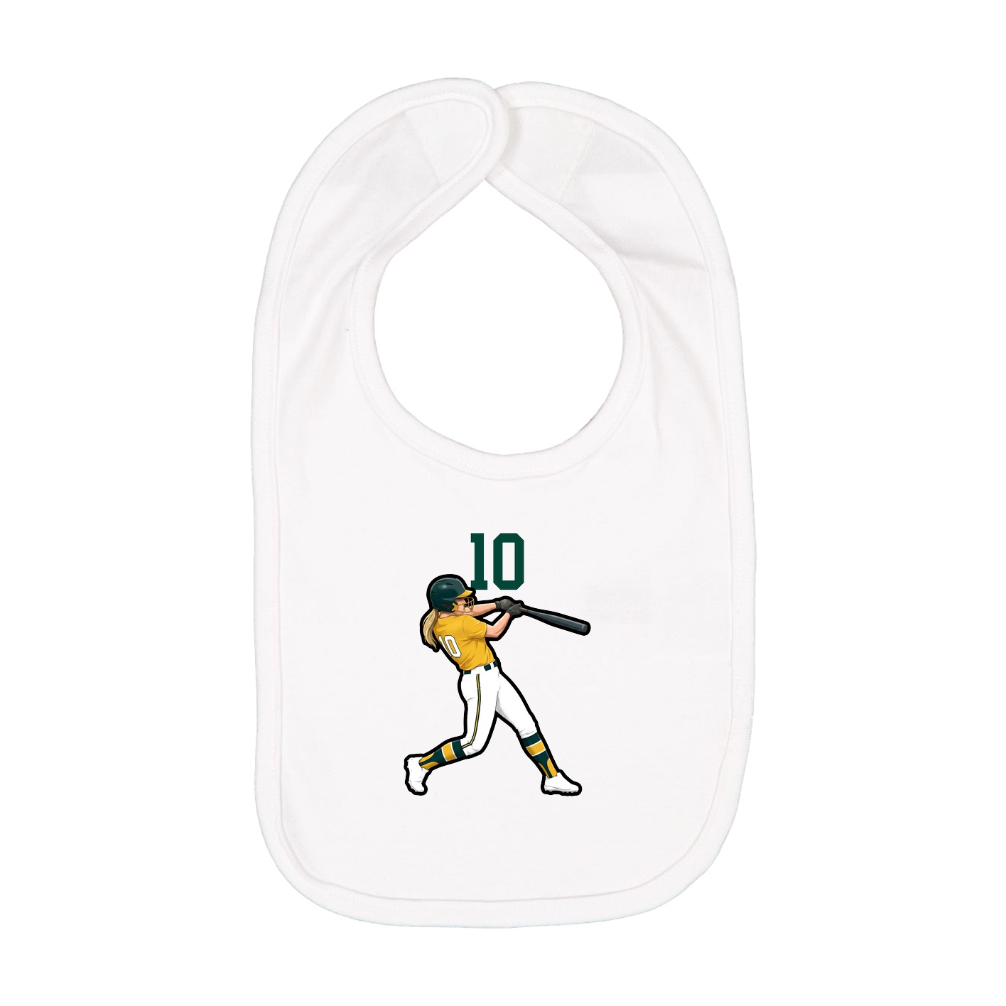 Infant Bib — Number Top in White