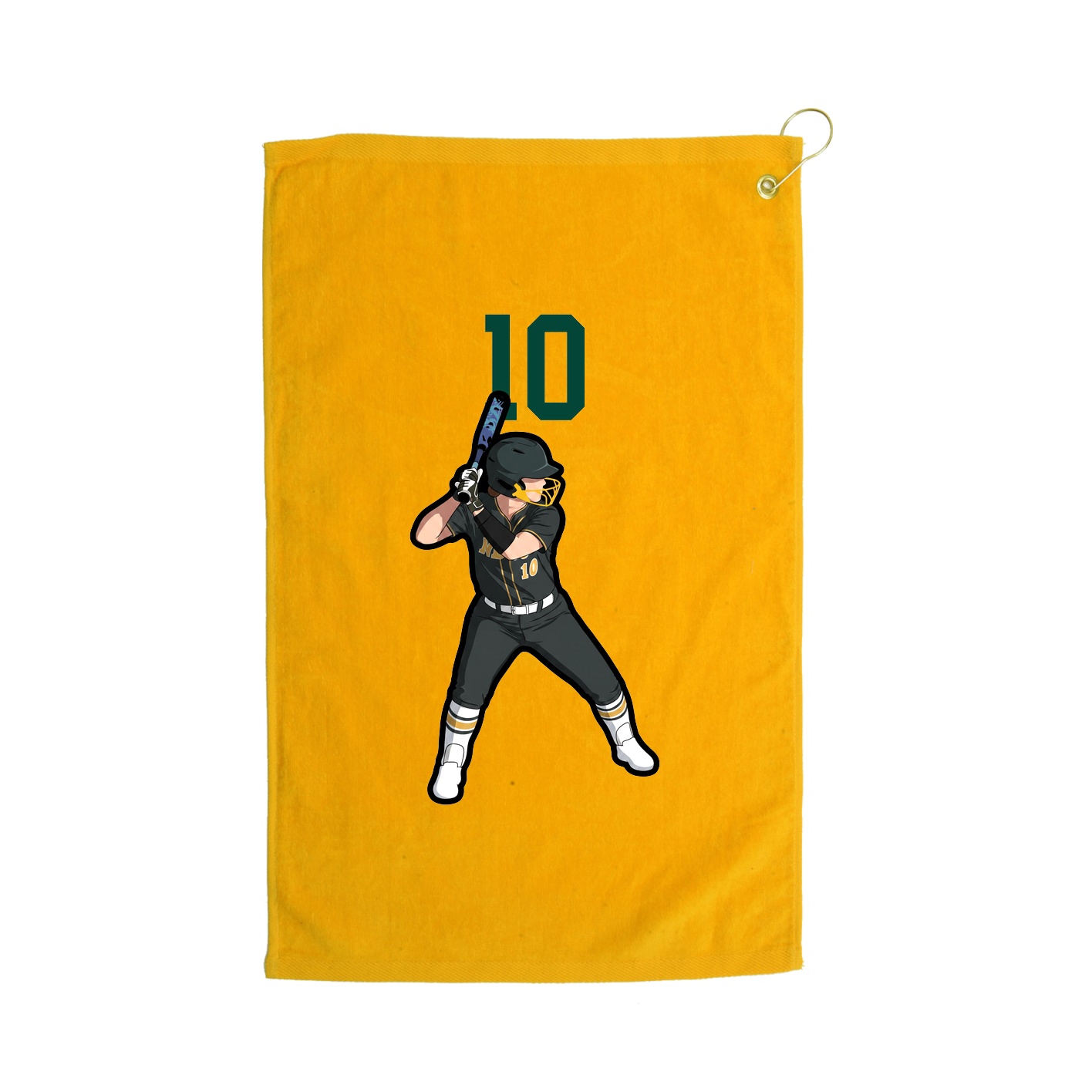 Golf Towel — Number Top in Gold
