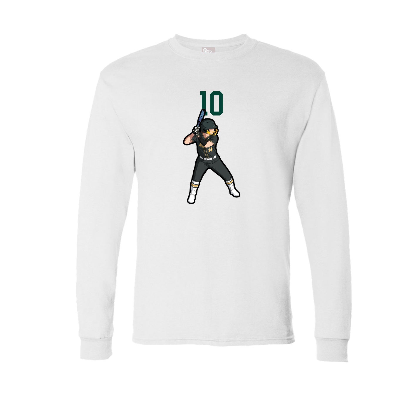 Long Sleeve Tee — Number Top in White