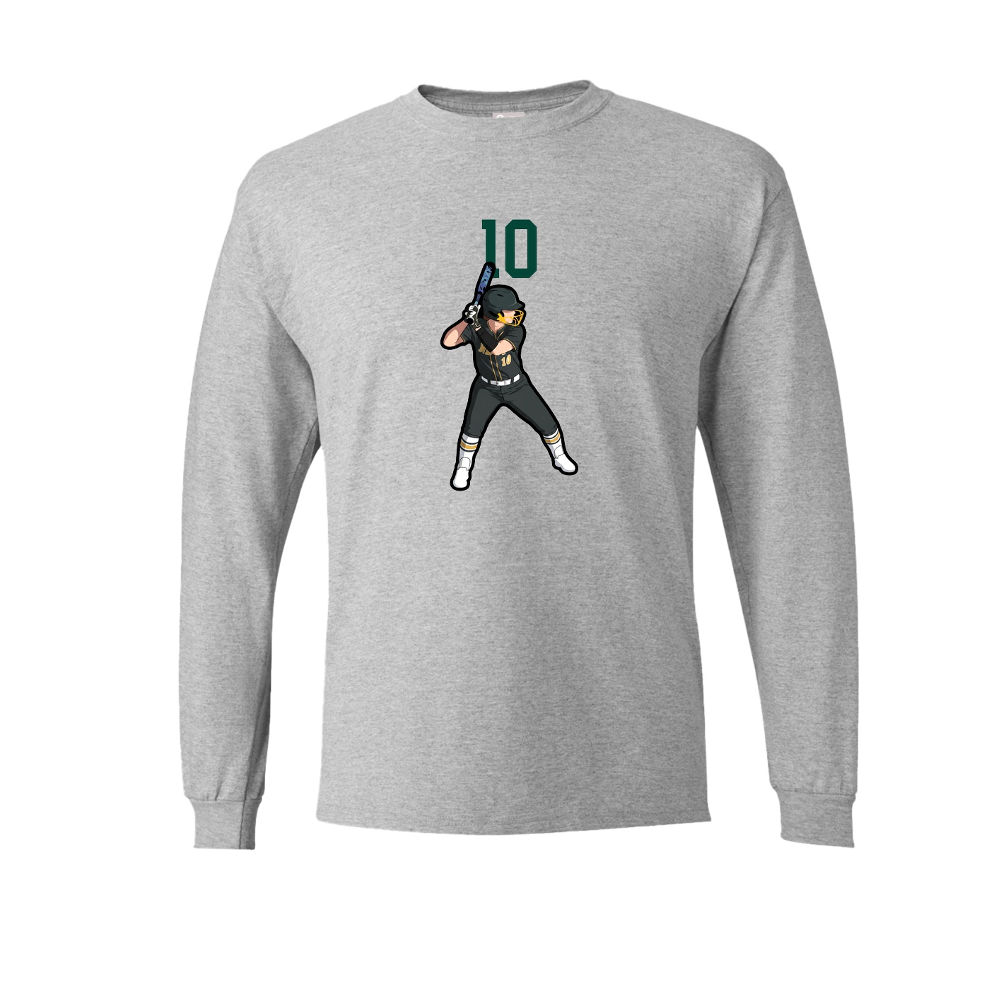 Long Sleeve Tee — Number Top in Grey