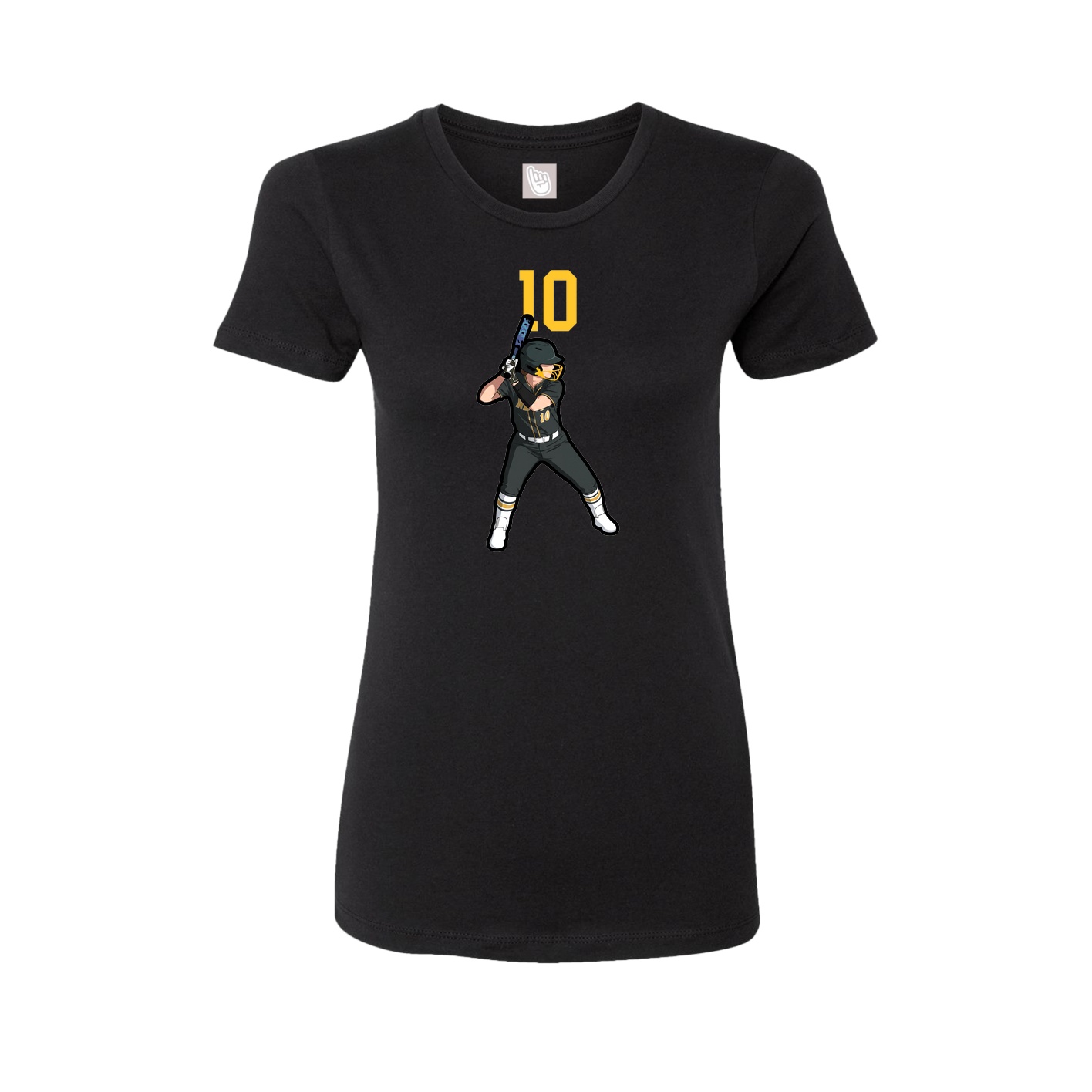Fitted Women's Tee — Number Top in Black