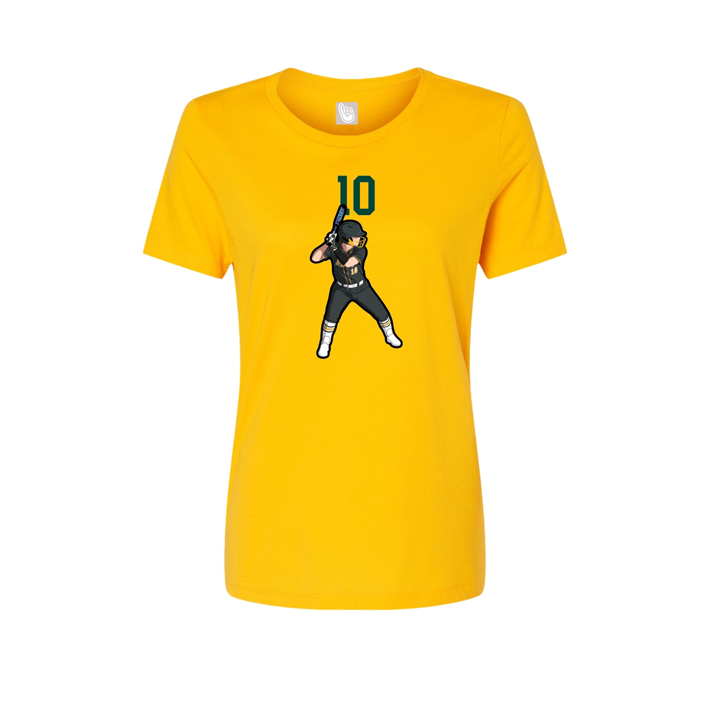 Womens Tee — Number Top in Gold