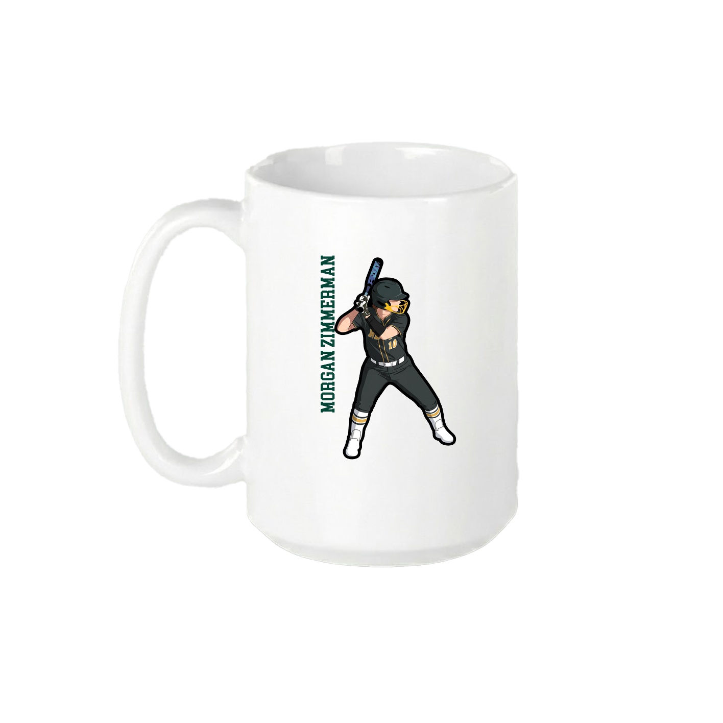 15oz Coffee Mug — Name Vertical in White