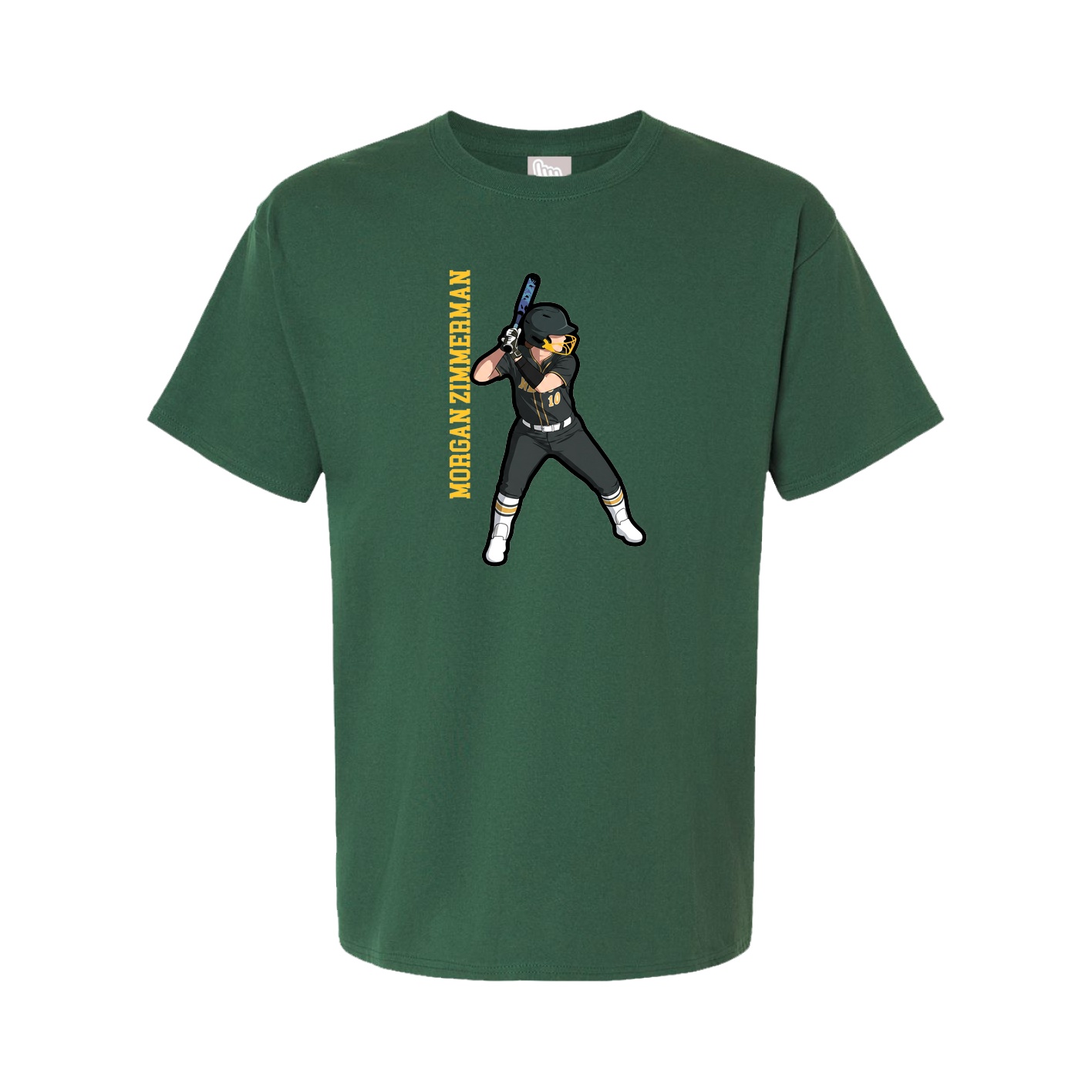 Youth Tee — Name Vertical in Green