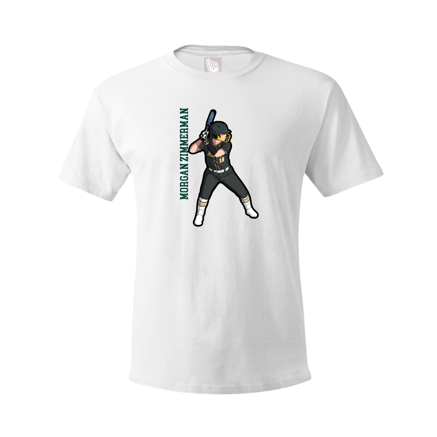 Youth Tee — Name Vertical in White