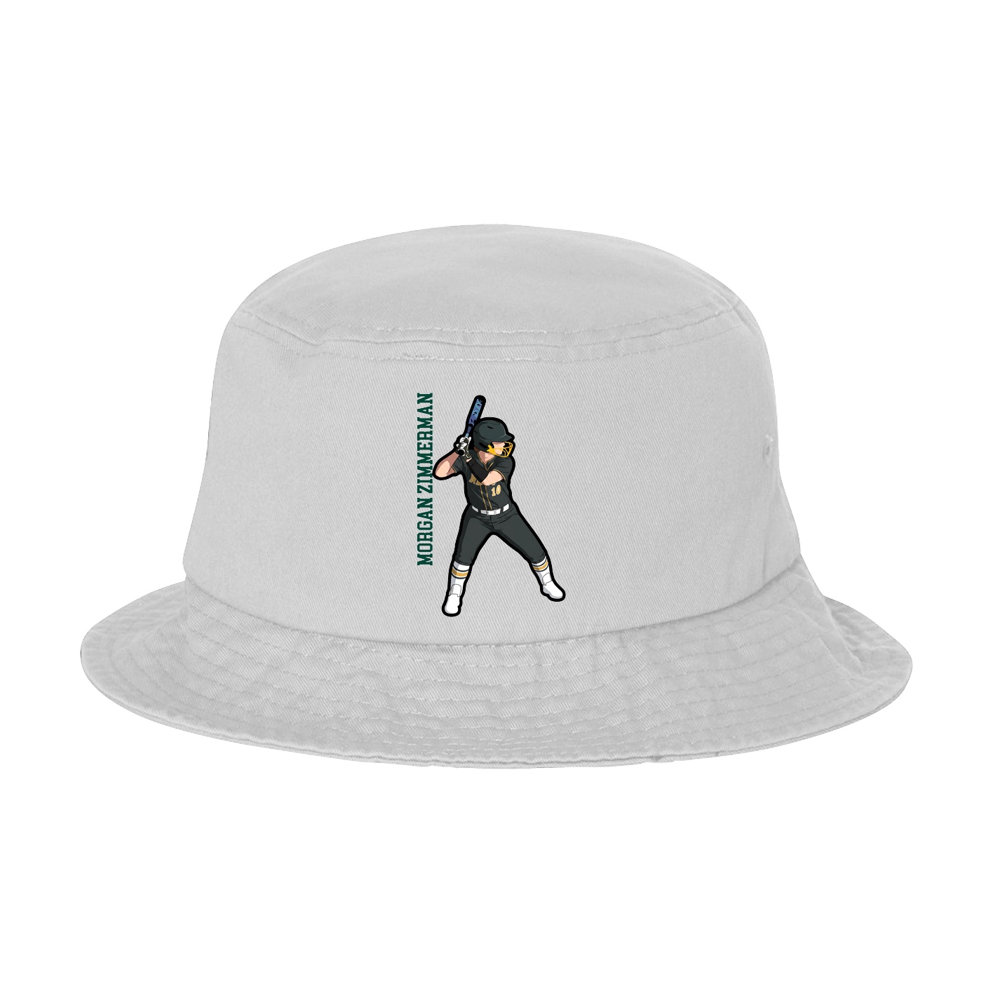 Bucket Cap — Name Vertical in White