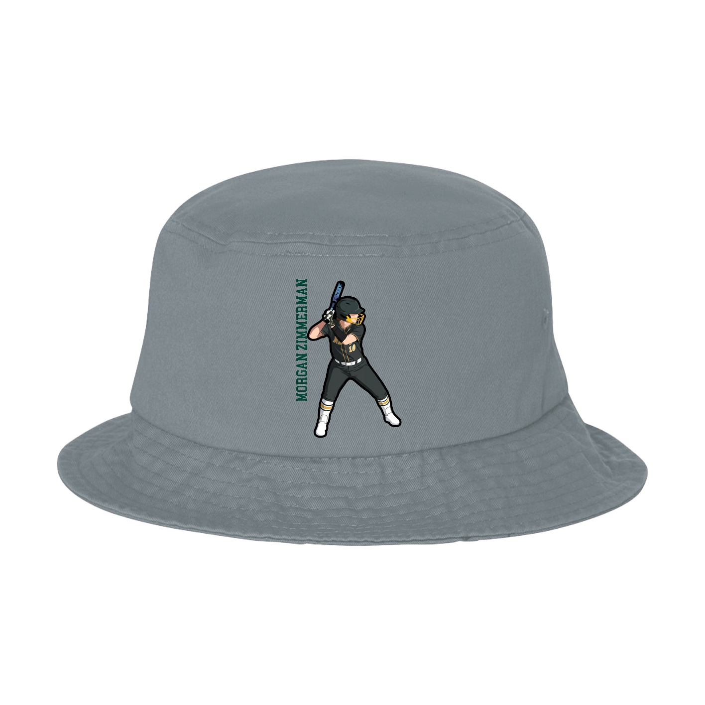 Bucket Cap — Name Vertical in Grey