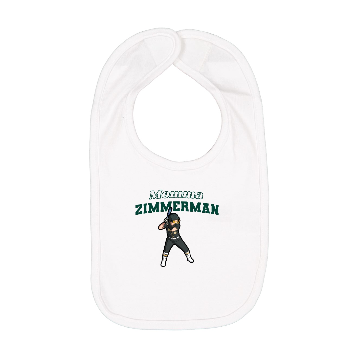 Infant Bib — Mothers Day Block in White