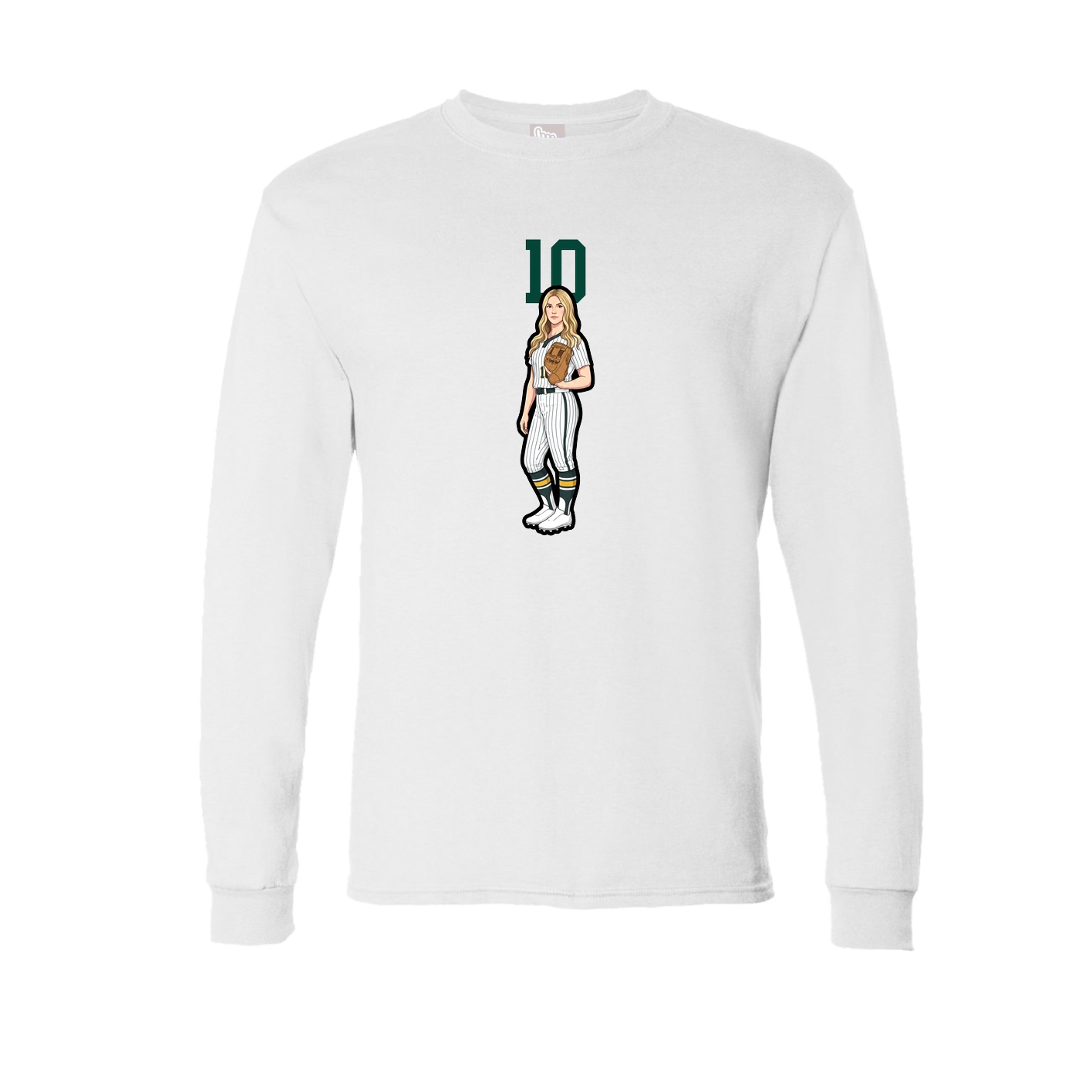 Long Sleeve Tee — Number Top in White