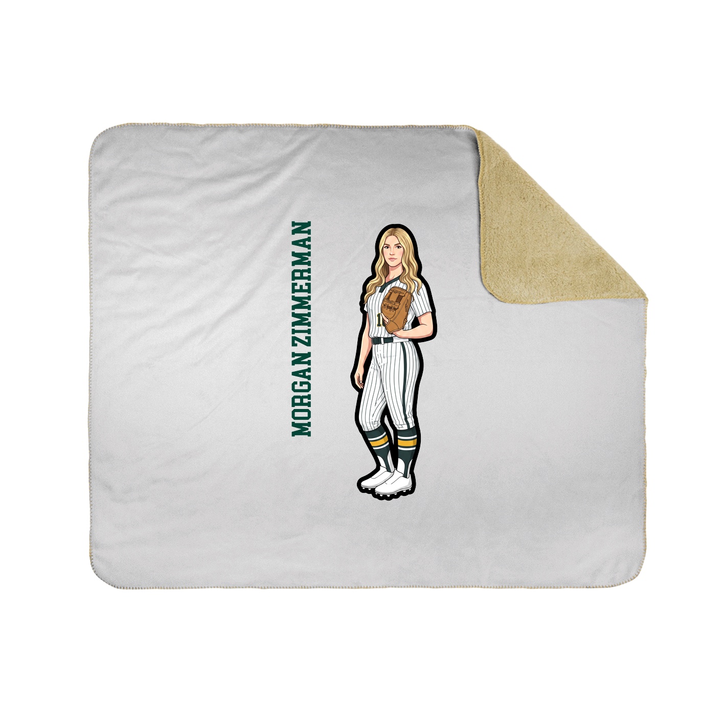 Throw Blanket — Name Vertical in White