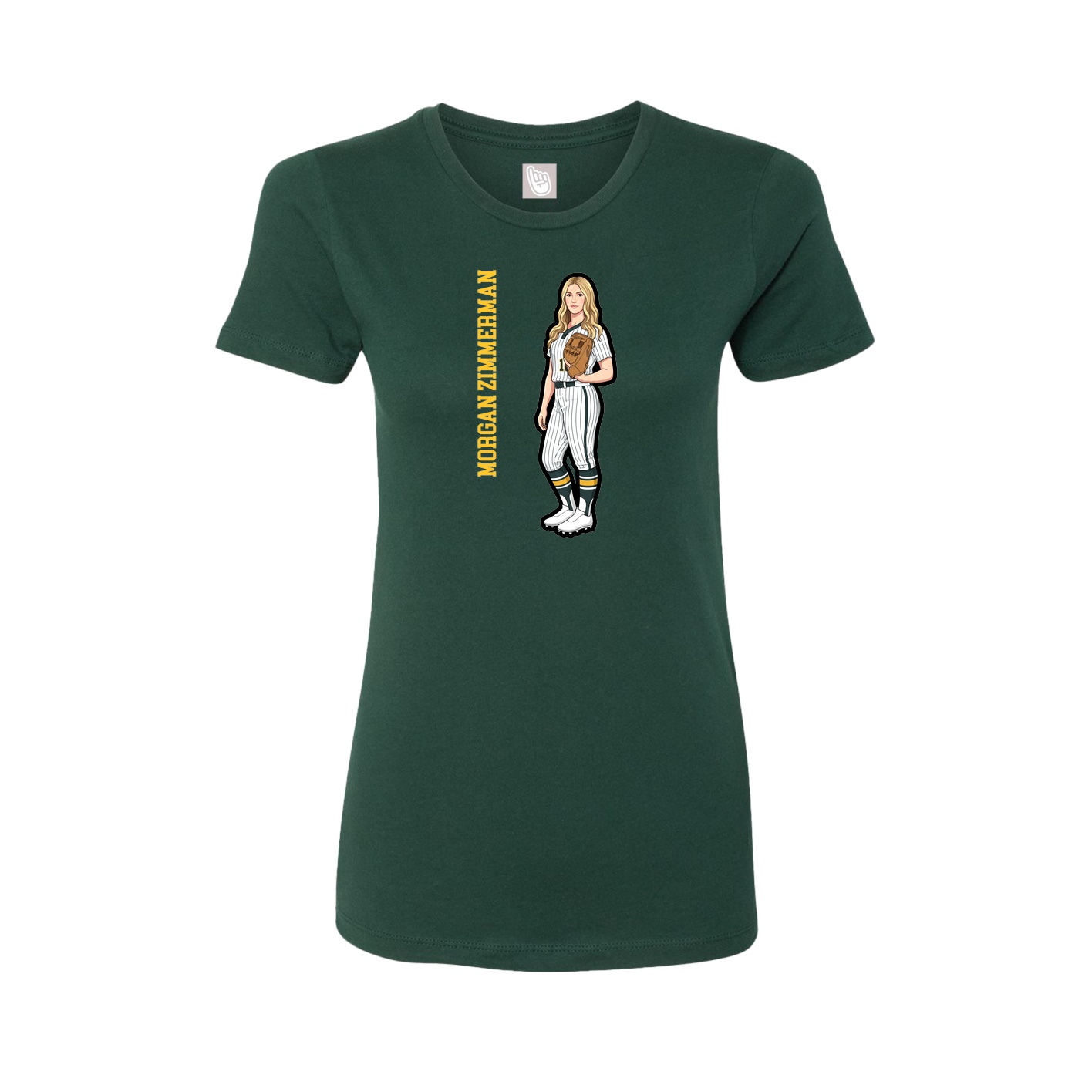 Womens Tee — Name Vertical in Green