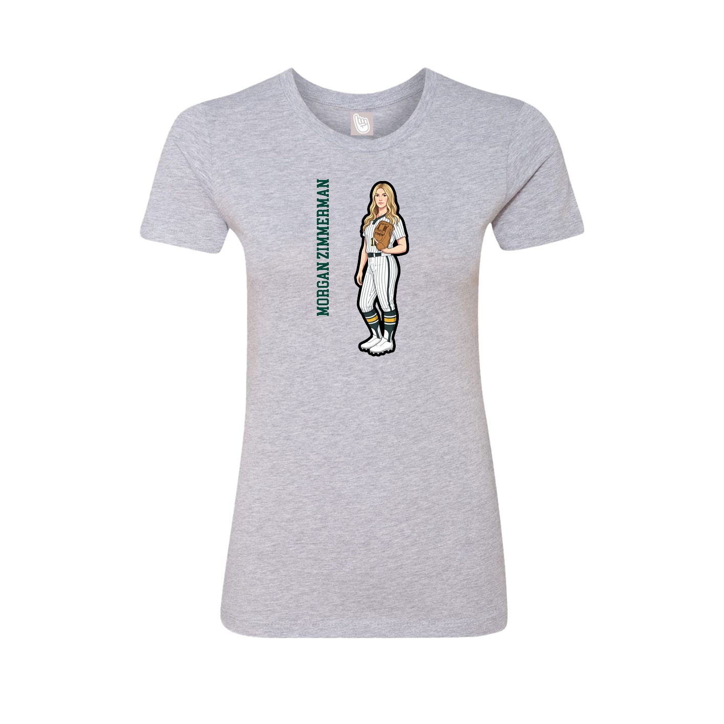 Womens Tee — Name Vertical in Grey