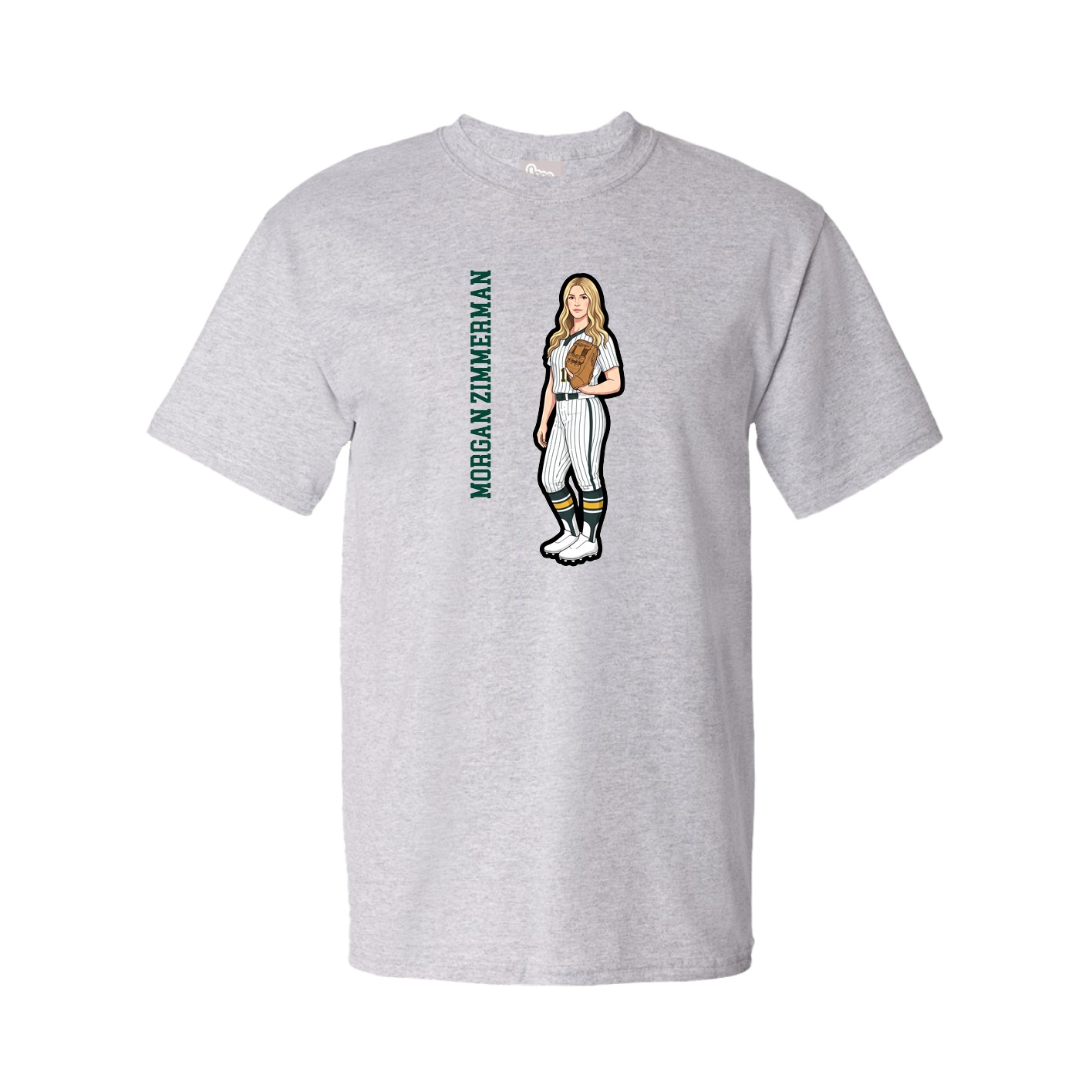 Youth Tee — Name Vertical in Grey