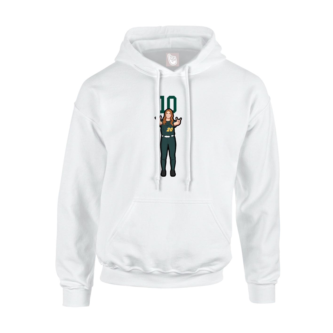 Hoodie — Number Top in White