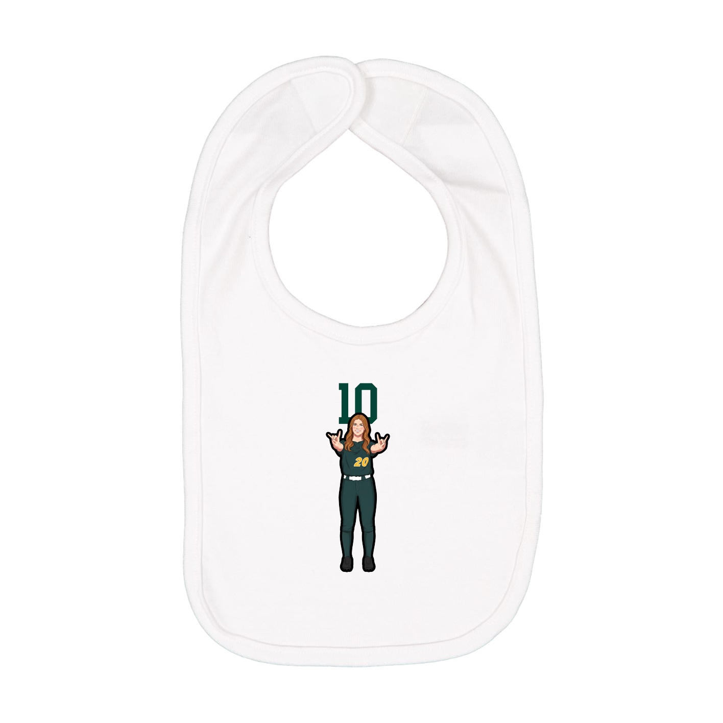 Infant Bib — Number Top in White