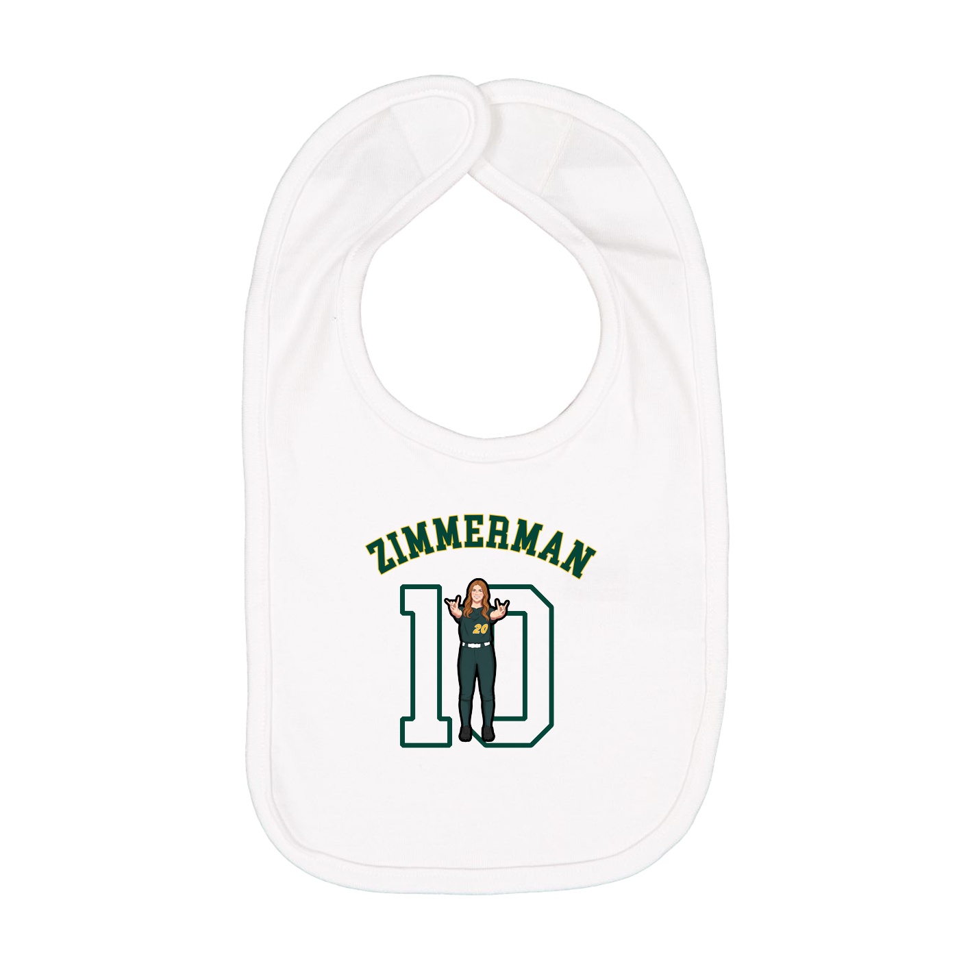 Infant Bib — Shirsey Arch in White