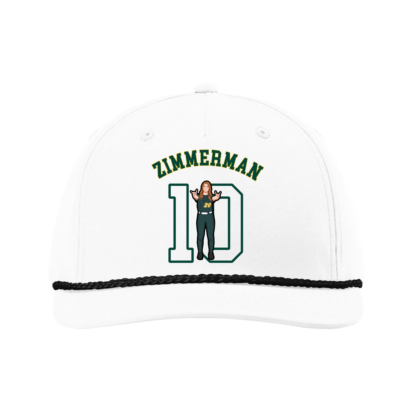 Five-Panel Classic Rope Cap — Shirsey Arch in White