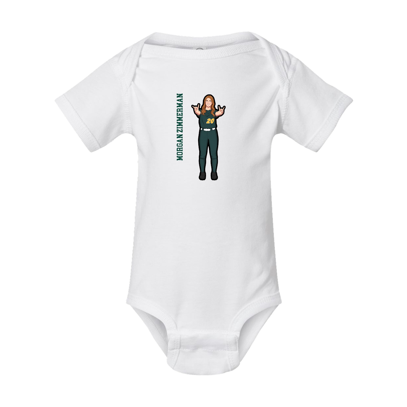 Baby Onesie — Name Vertical in White