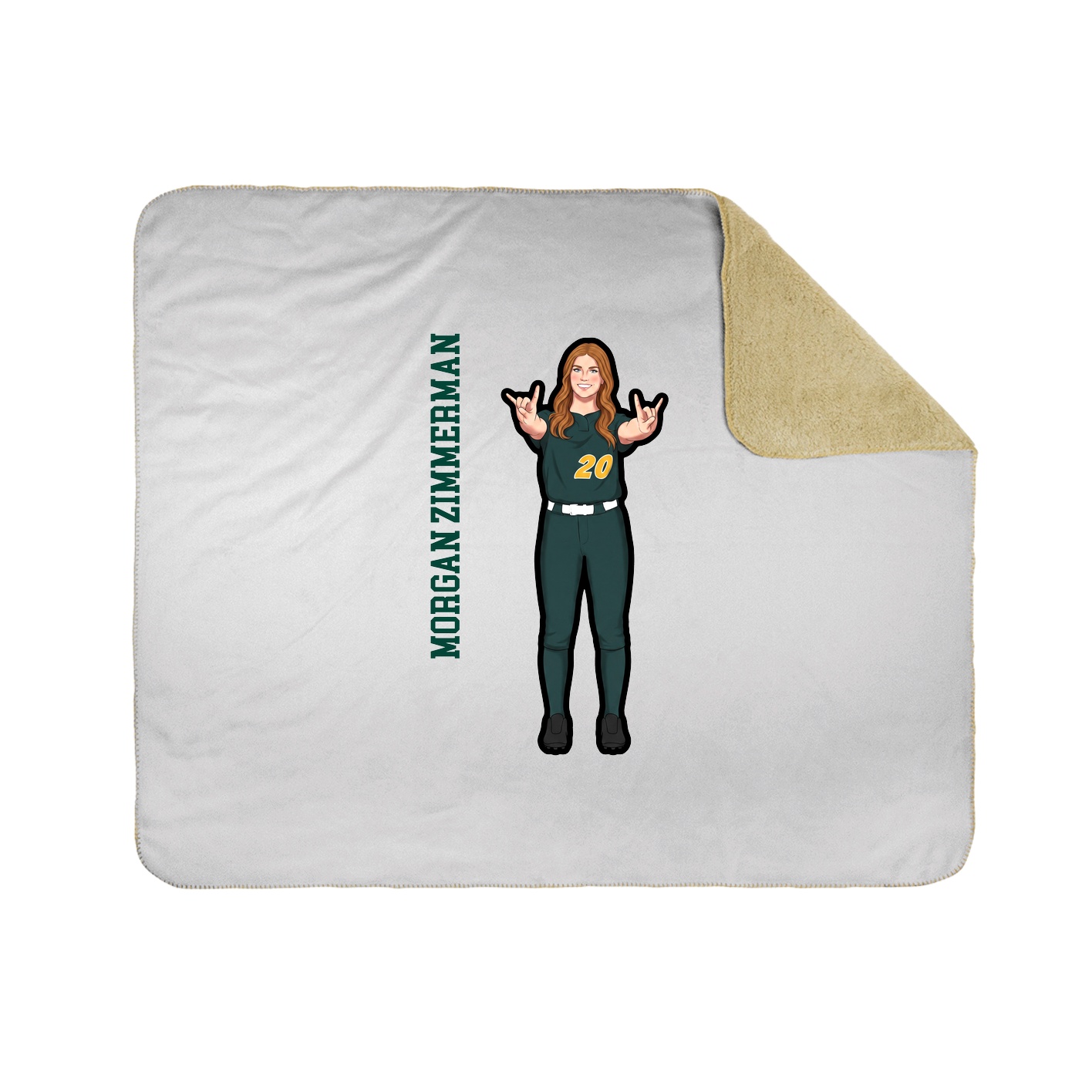 Throw Blanket — Name Vertical in White