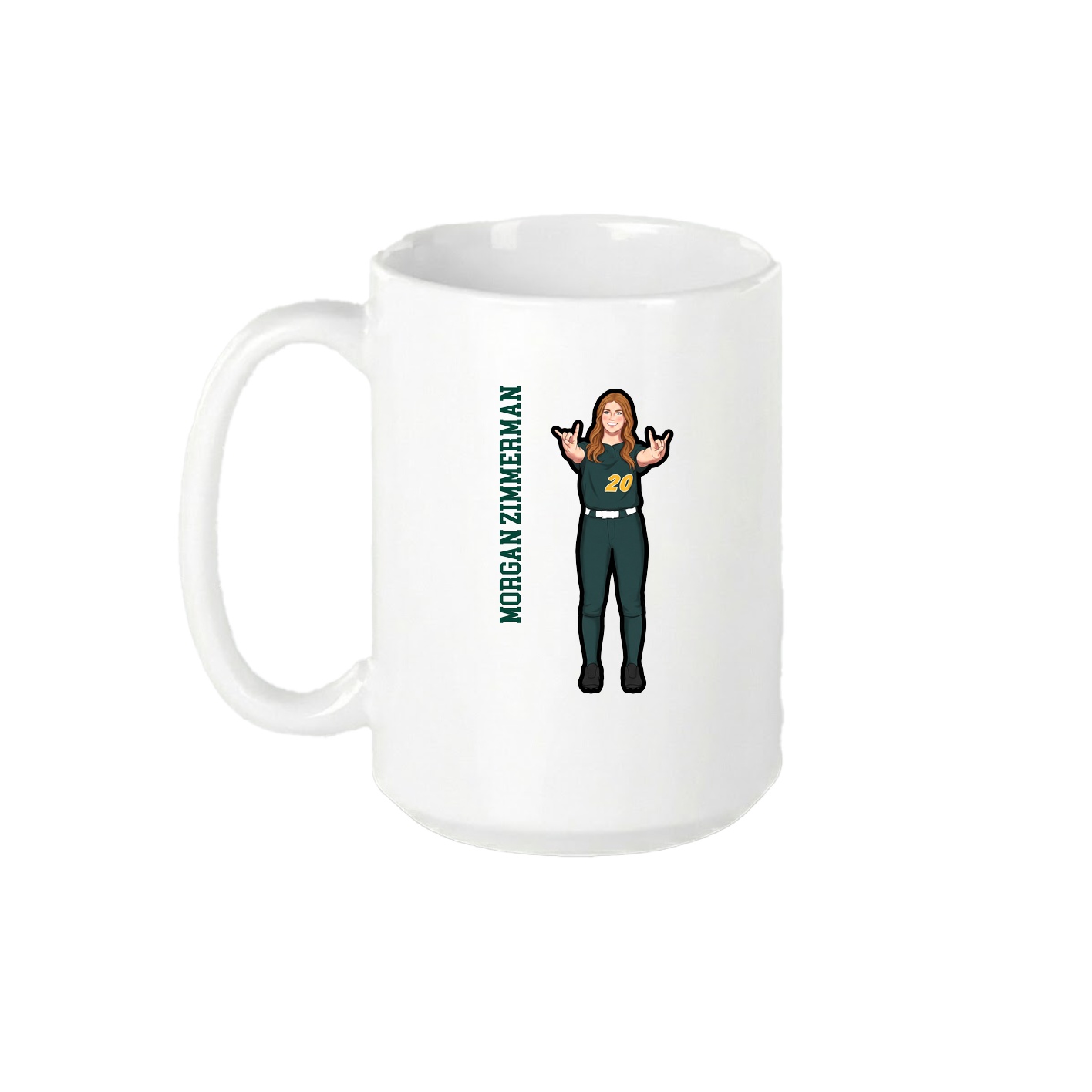 15oz Coffee Mug — Name Vertical in White