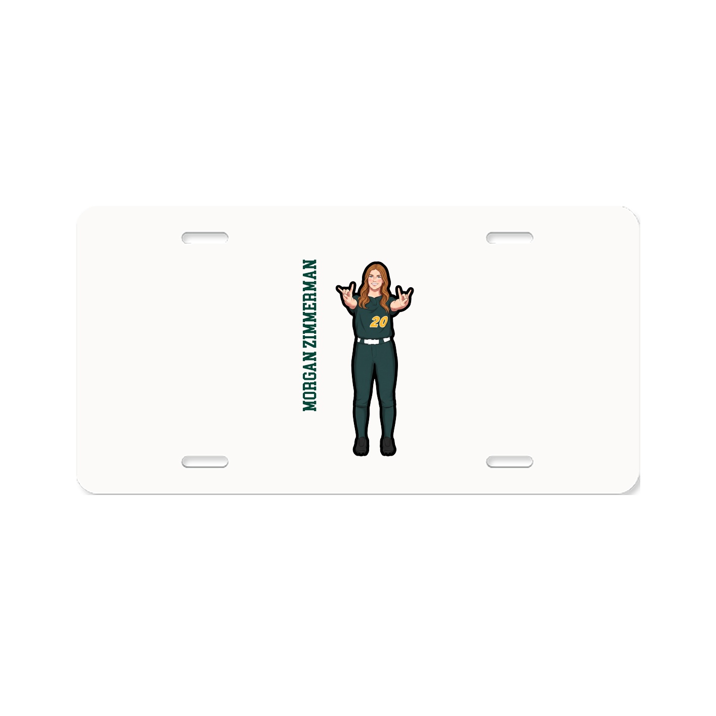 License Plate — Name Vertical in Classic