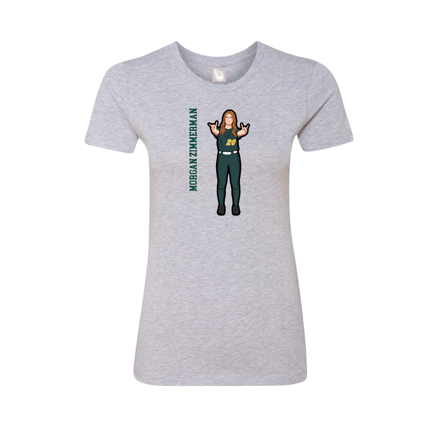 Womens Tee — Name Vertical in Grey