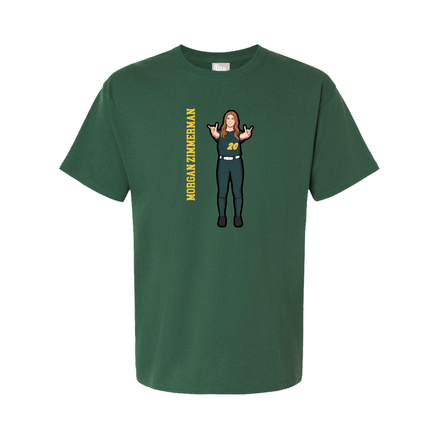 Youth Tee — Name Vertical in Green