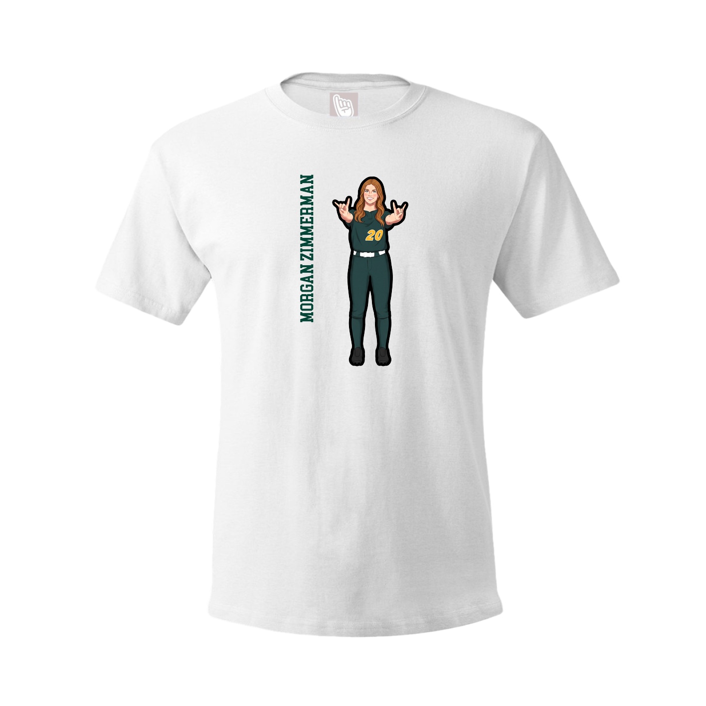 Youth Tee — Name Vertical in White