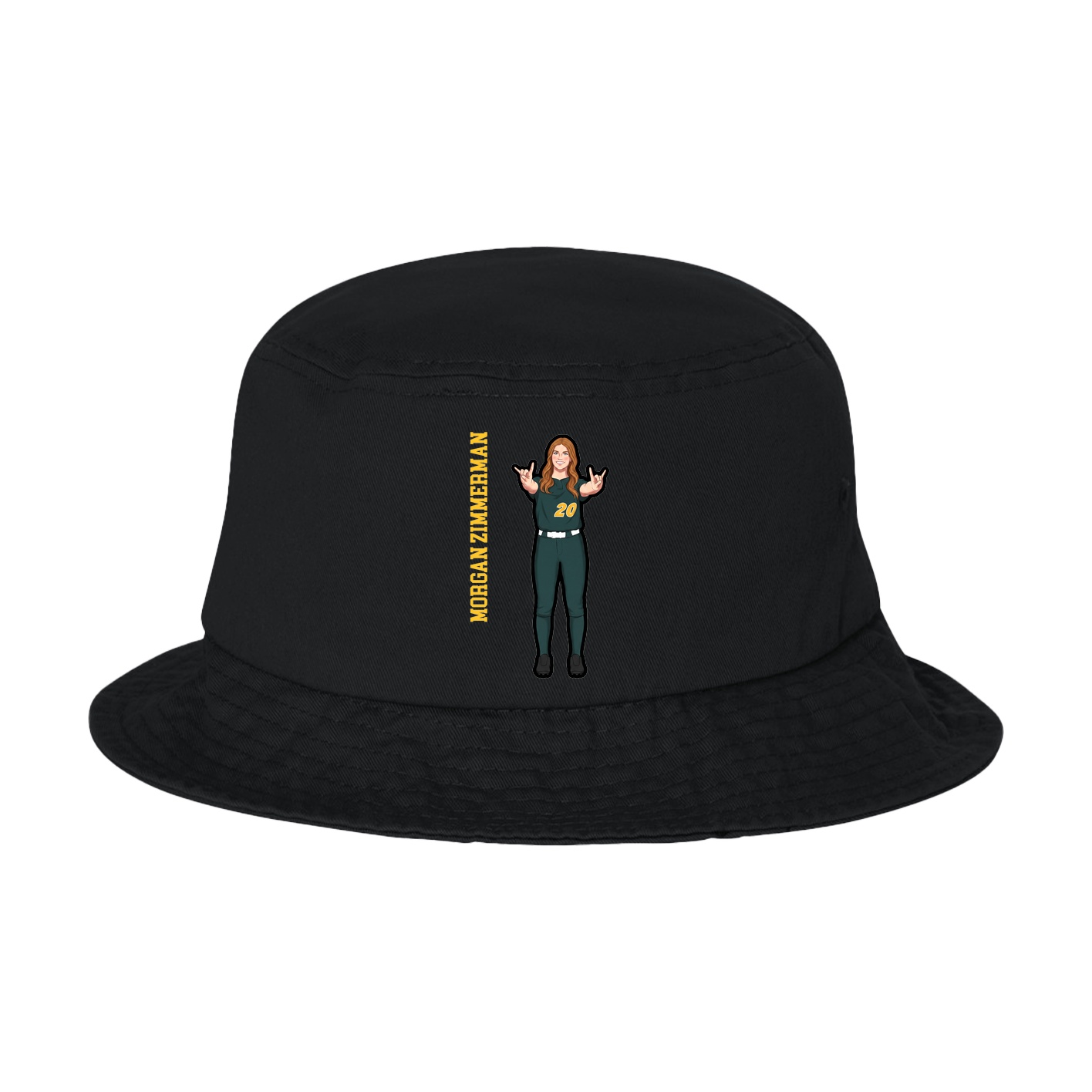 Bucket Cap — Name Vertical in Black