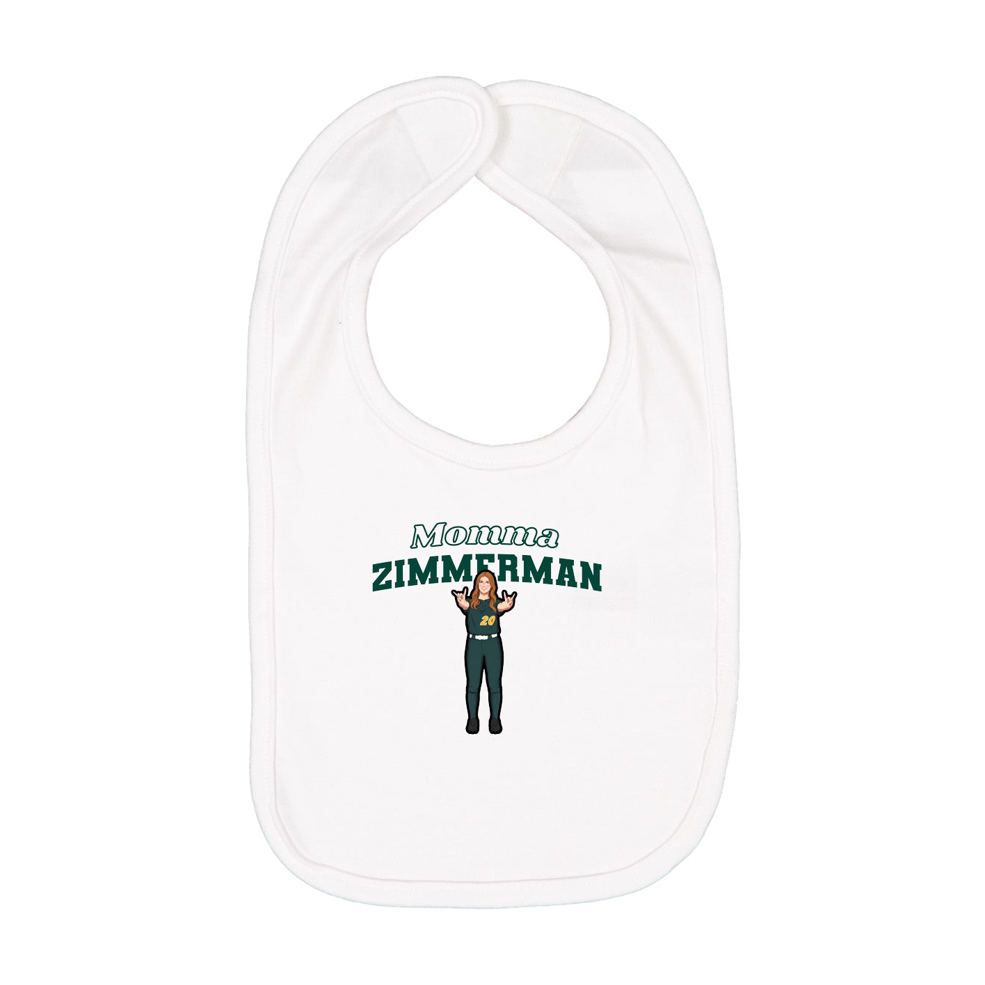 Infant Bib — Mothers Day Block in White