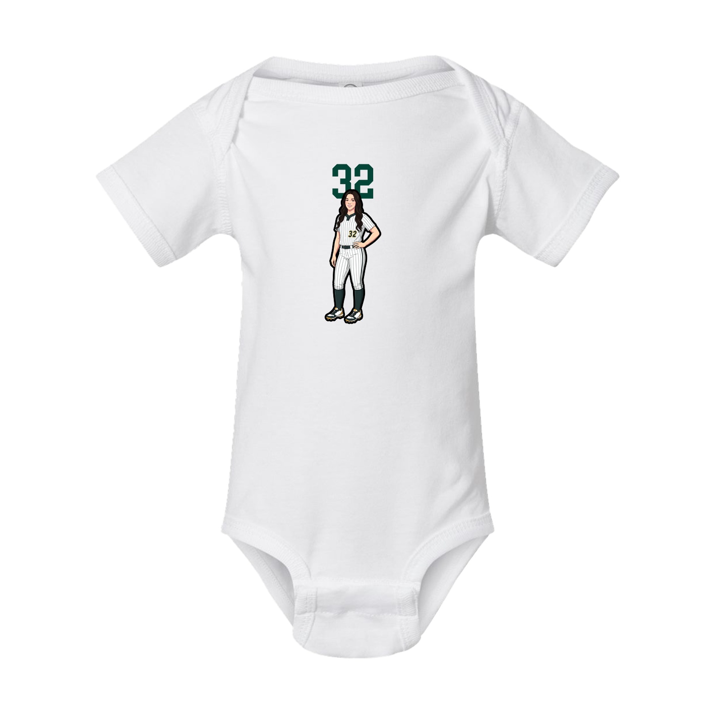 Baby Onesie — Number Top in White
