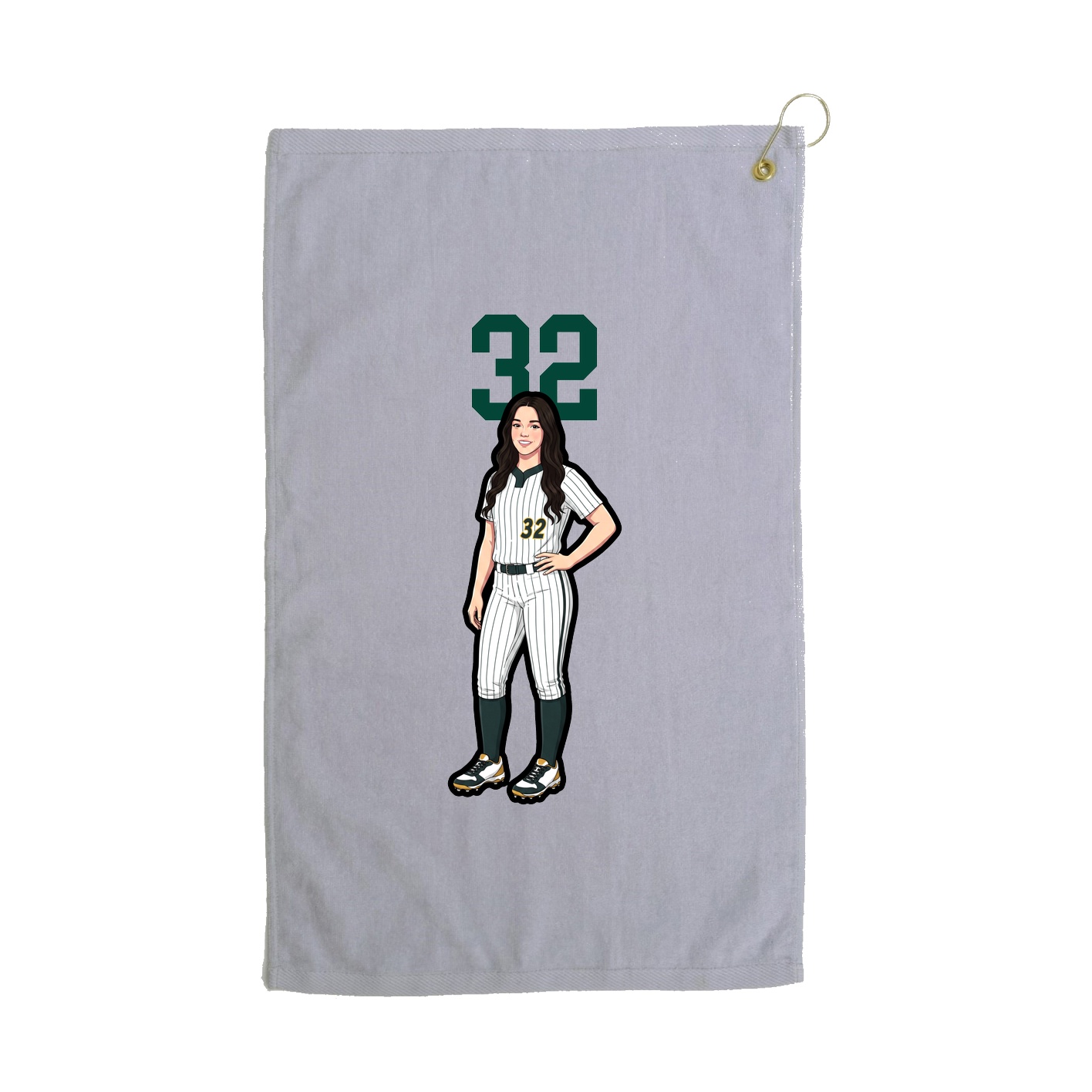 Golf Towel — Number Top in Grey