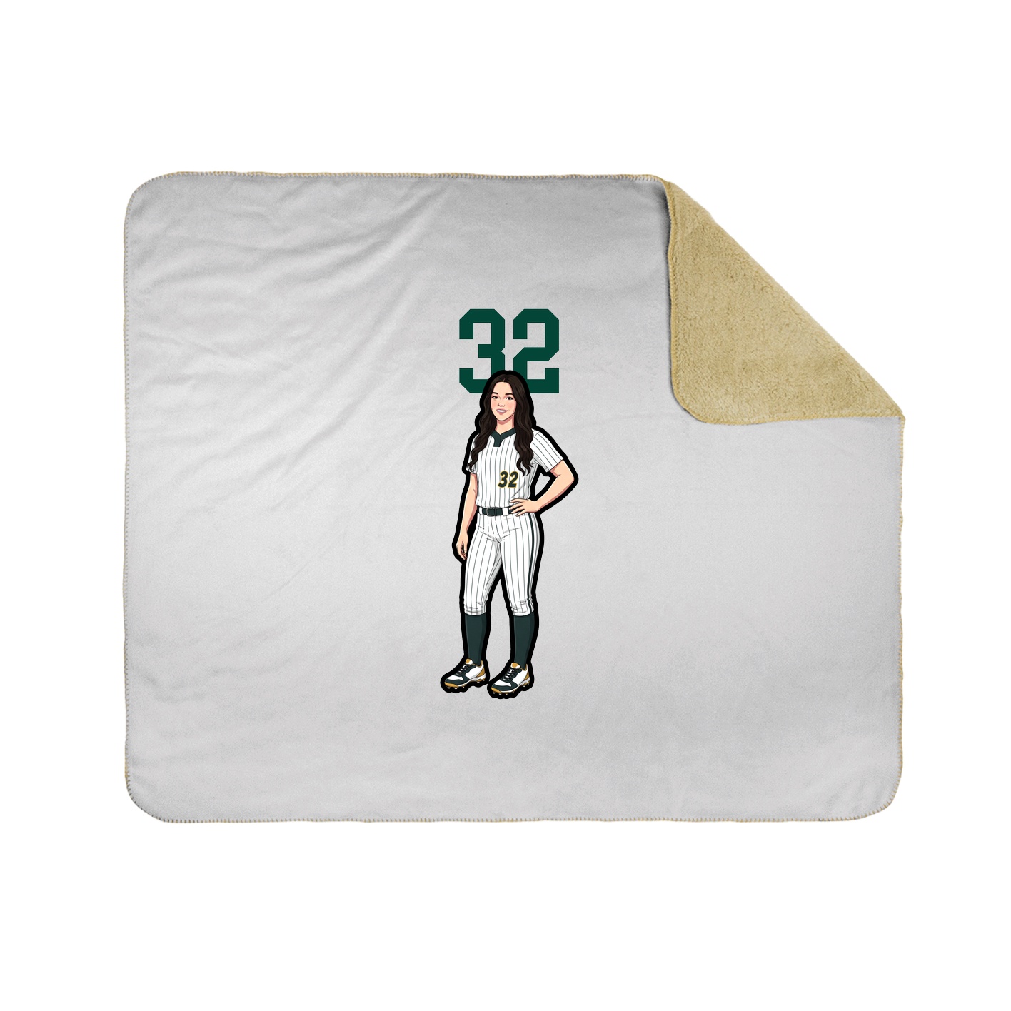 Throw Blanket — Number Top in White