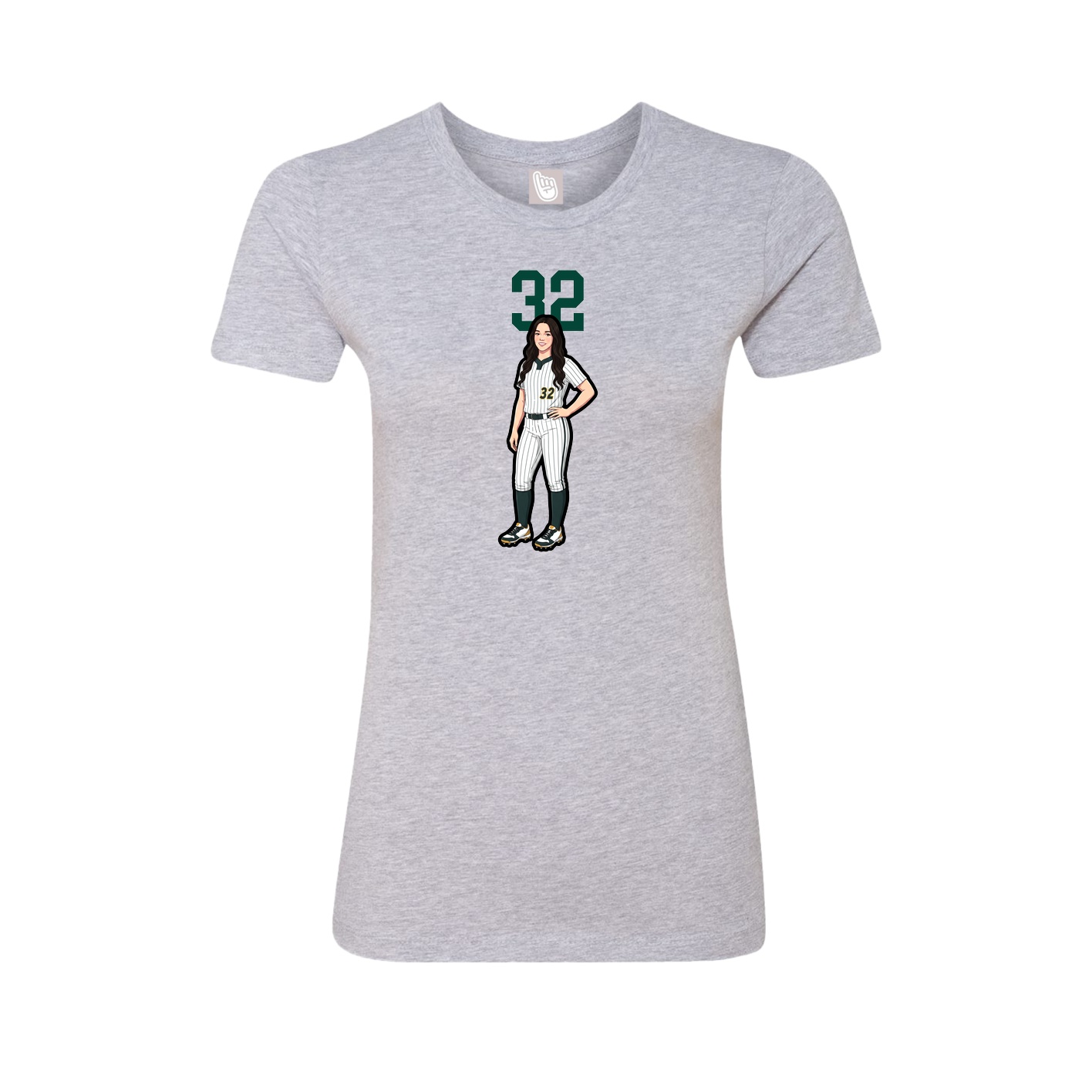 Womens Tee — Number Top in Grey