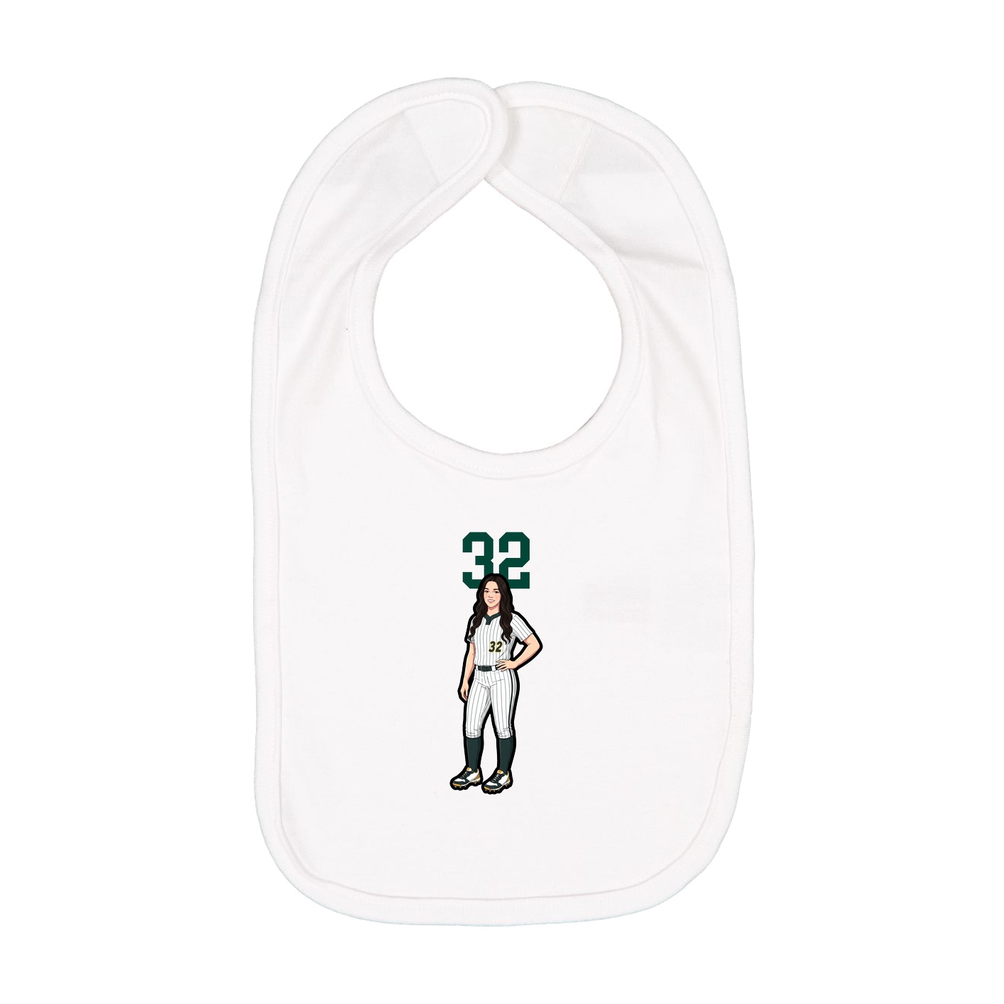Infant Bib — Number Top in White