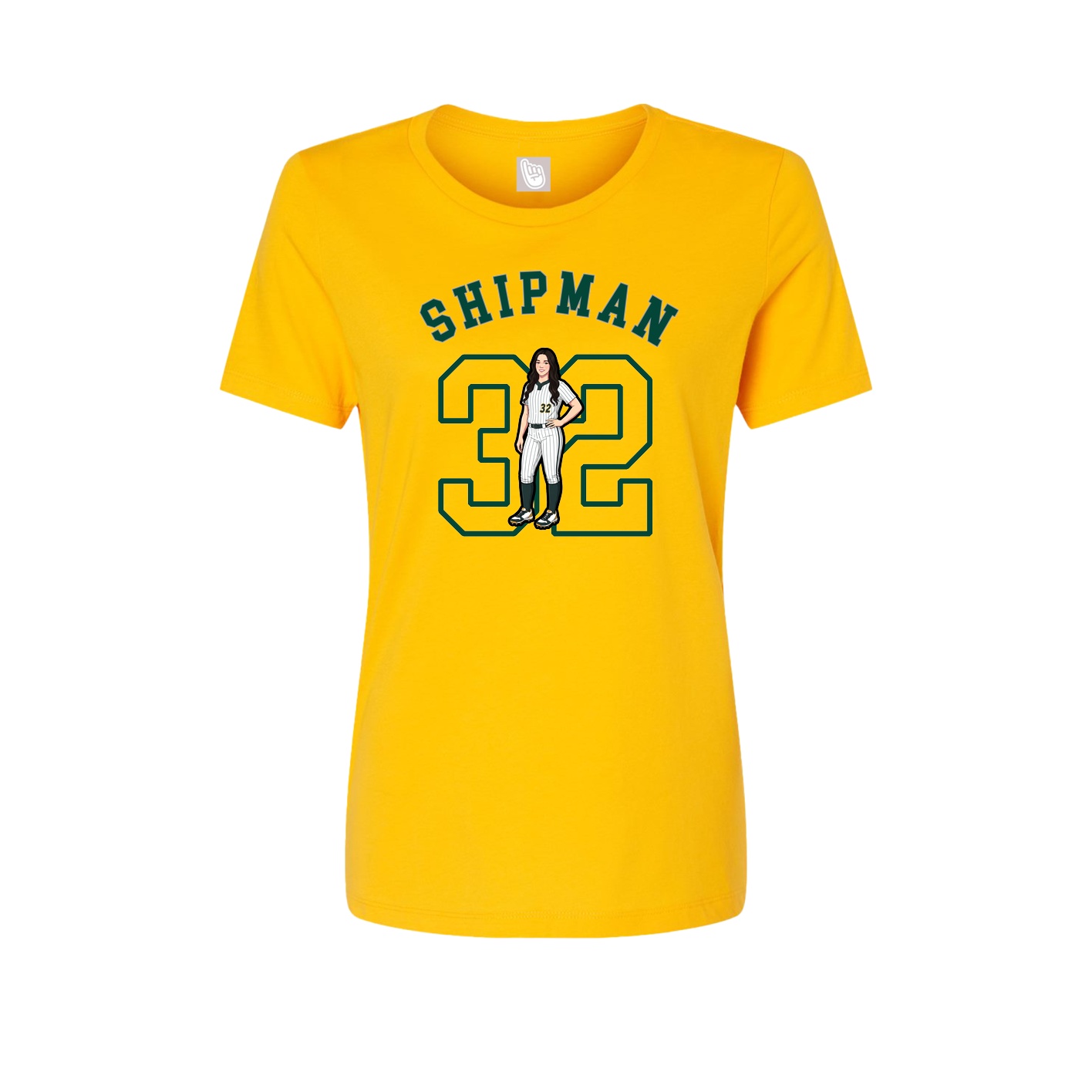 Fitted Women's Tee — Shirsey Arch in Gold