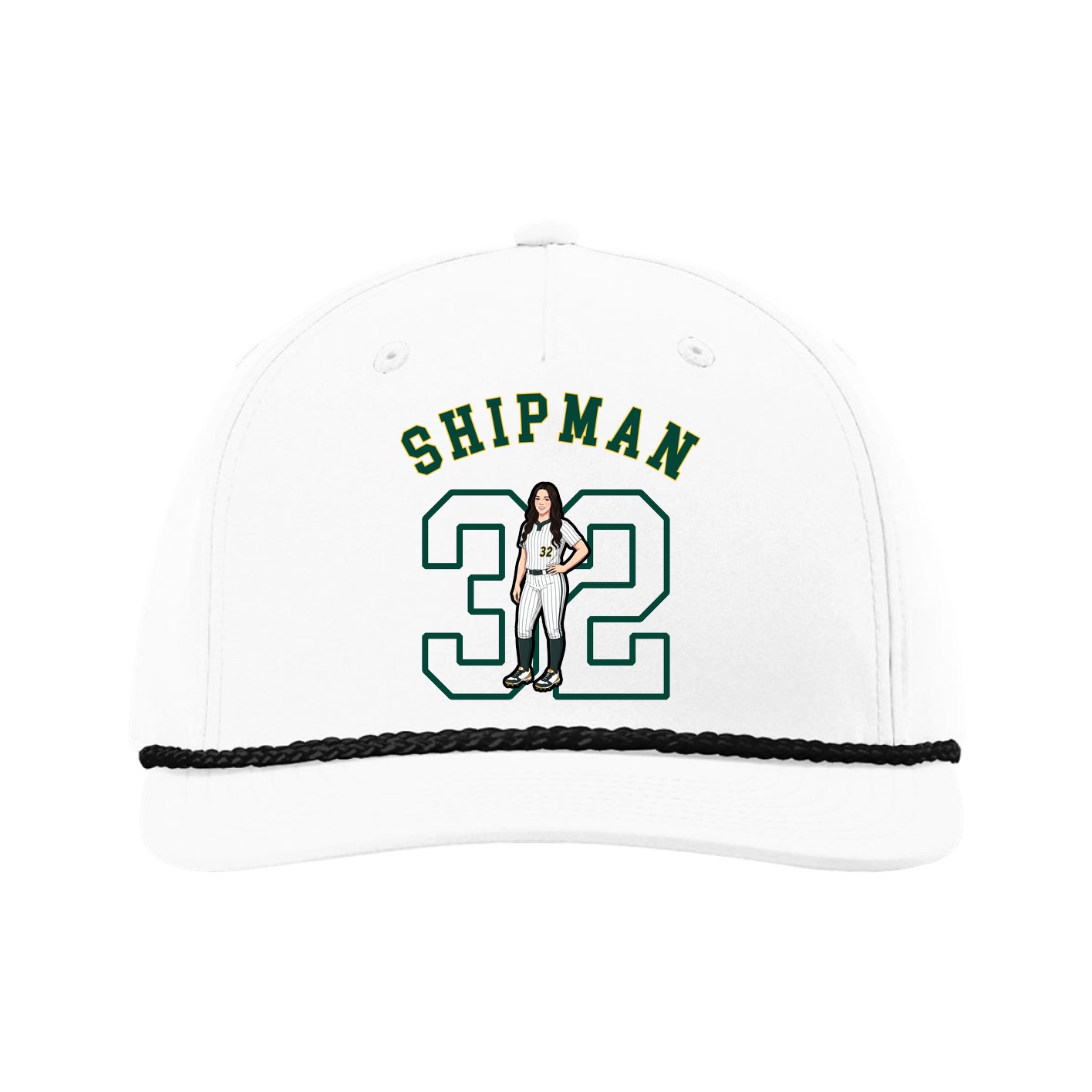 Five-Panel Classic Rope Cap — Shirsey Arch in White
