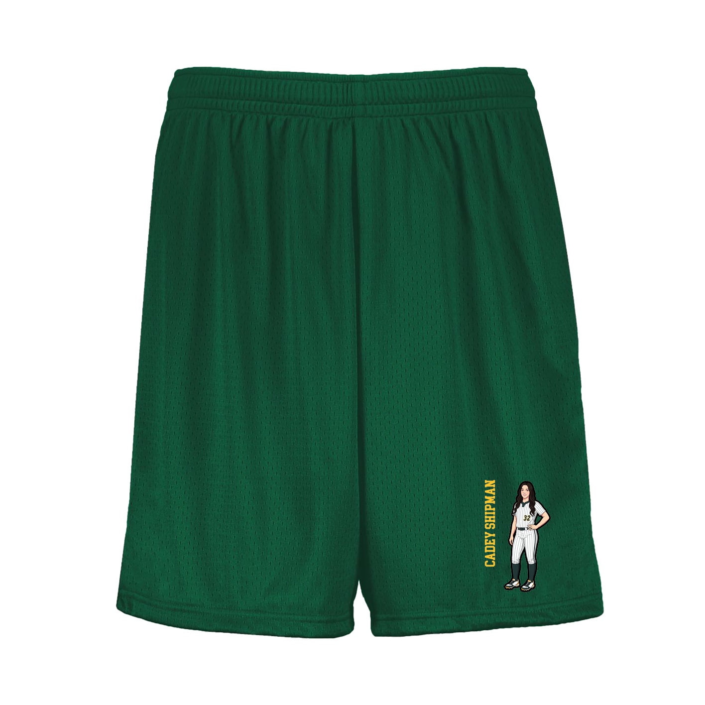 Shorts — Name Vertical in Green